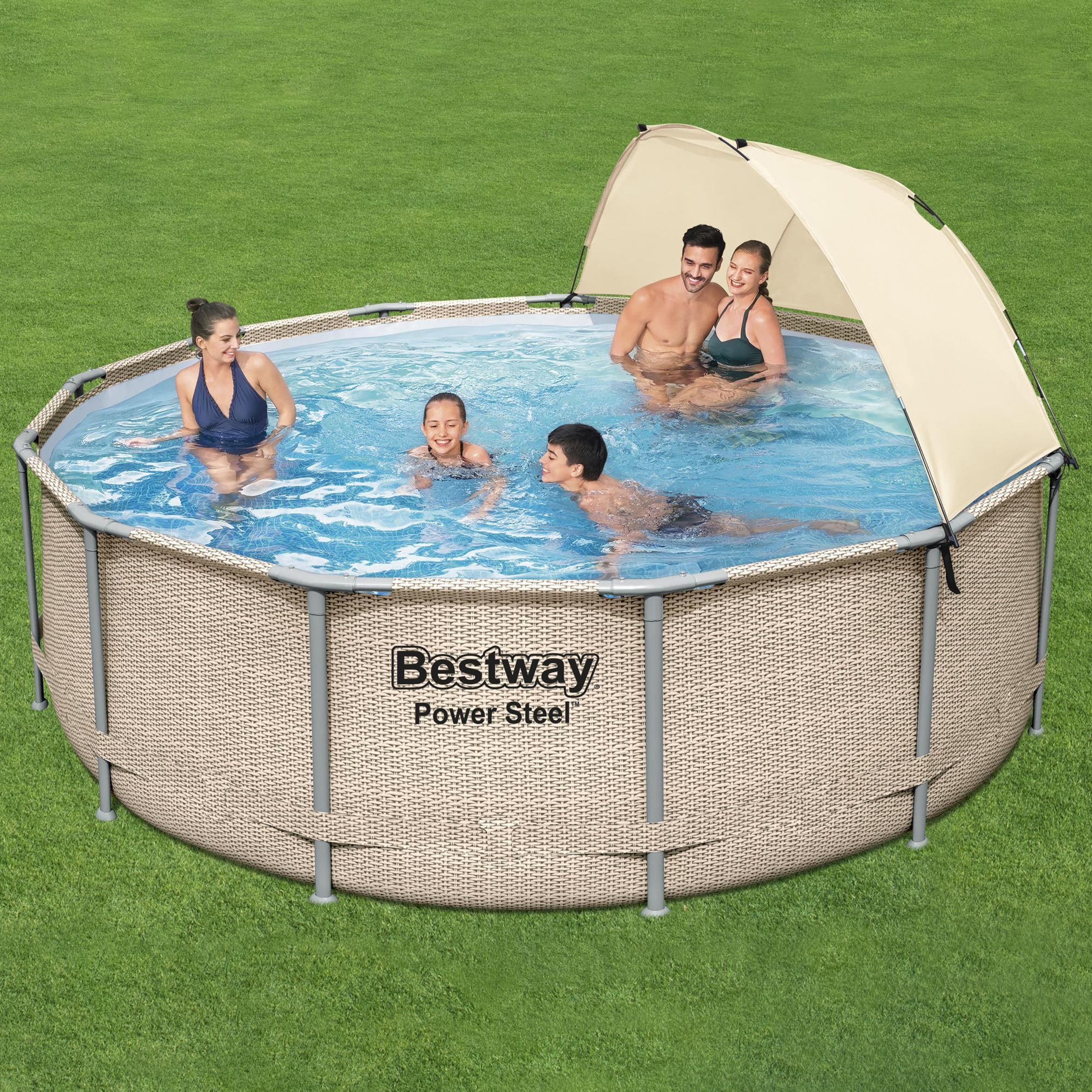 Nadzemní bazén Power Steel s baldachýnem 396 x 107 cm 11133 l  BESTWAY
