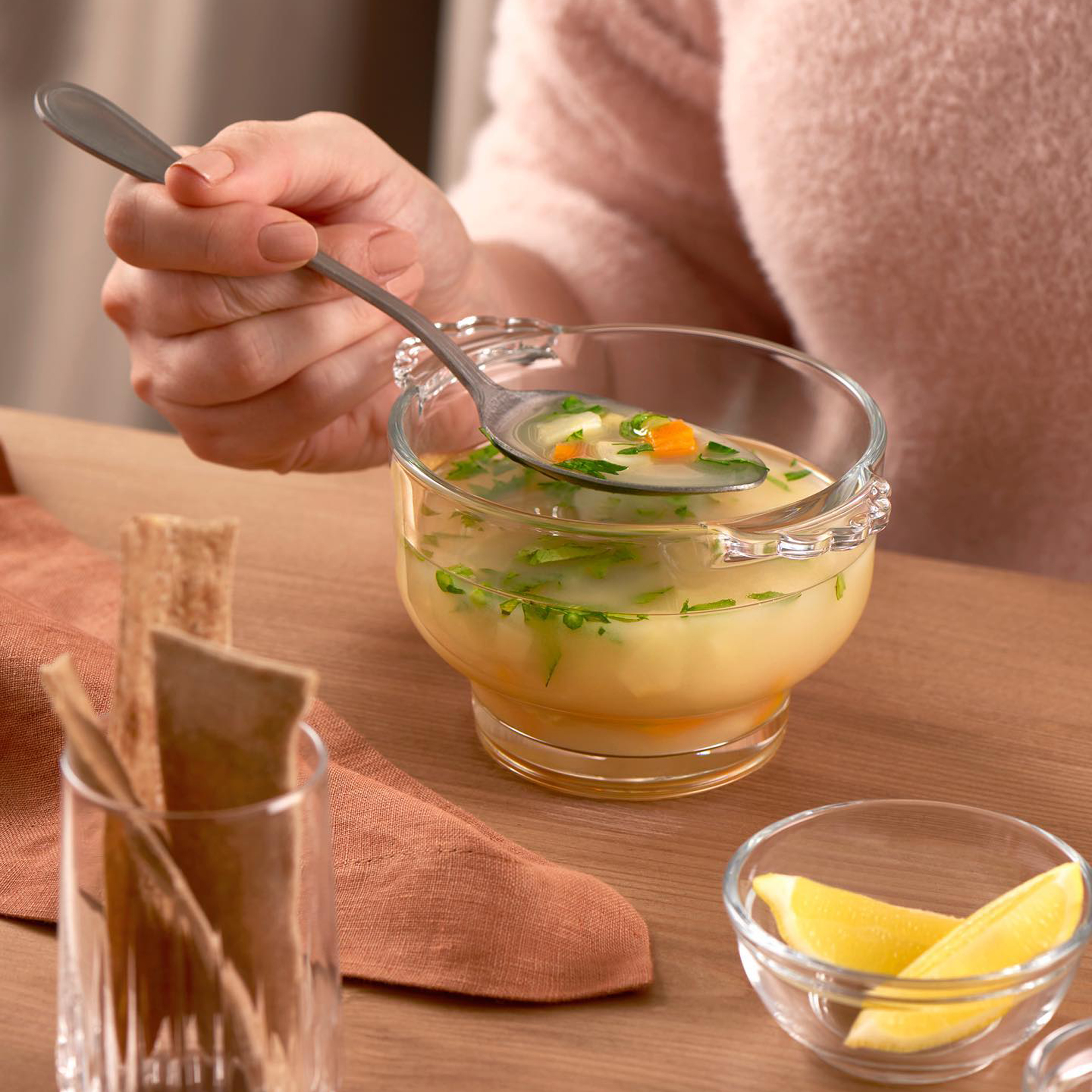 Skleněná miska na bujón Soupy 275 ml PASABAHCE