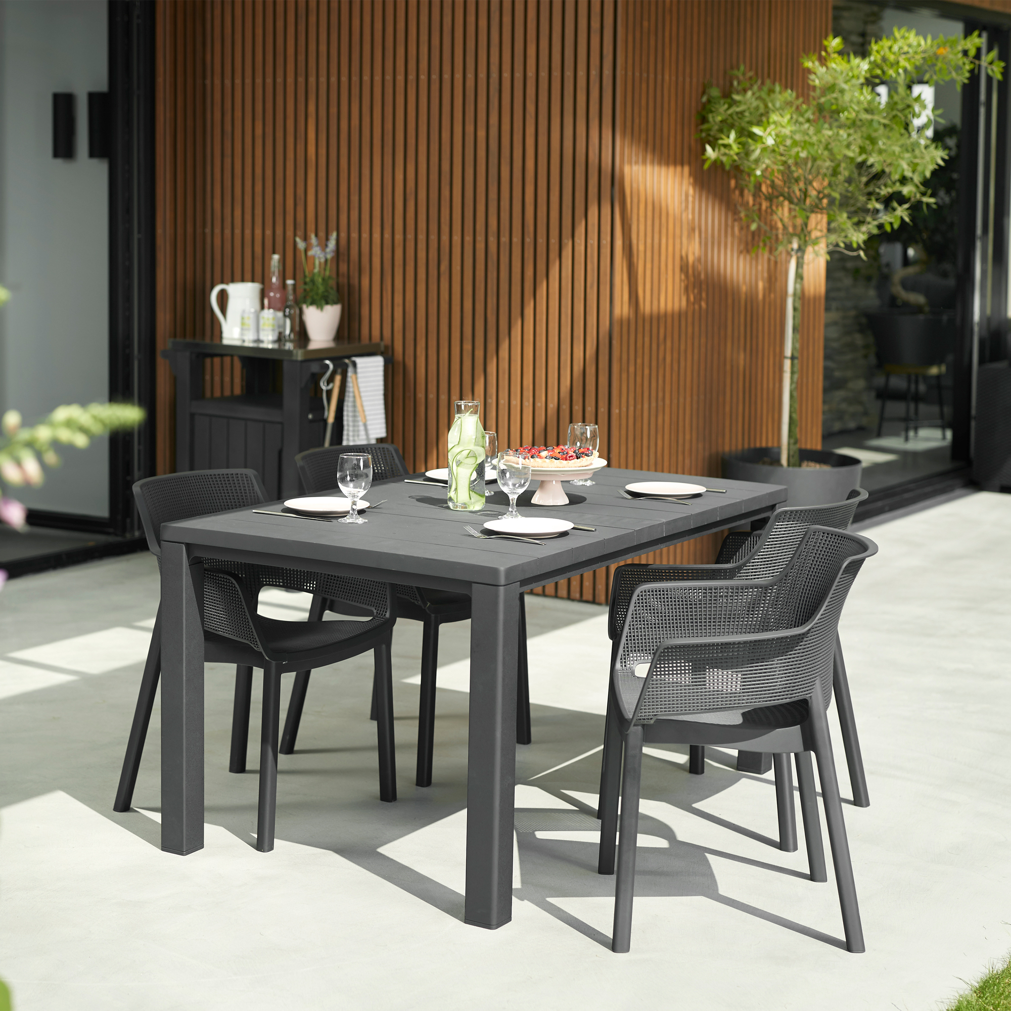 Gartentisch Julie 147 x 90 cm Graphit KETER
