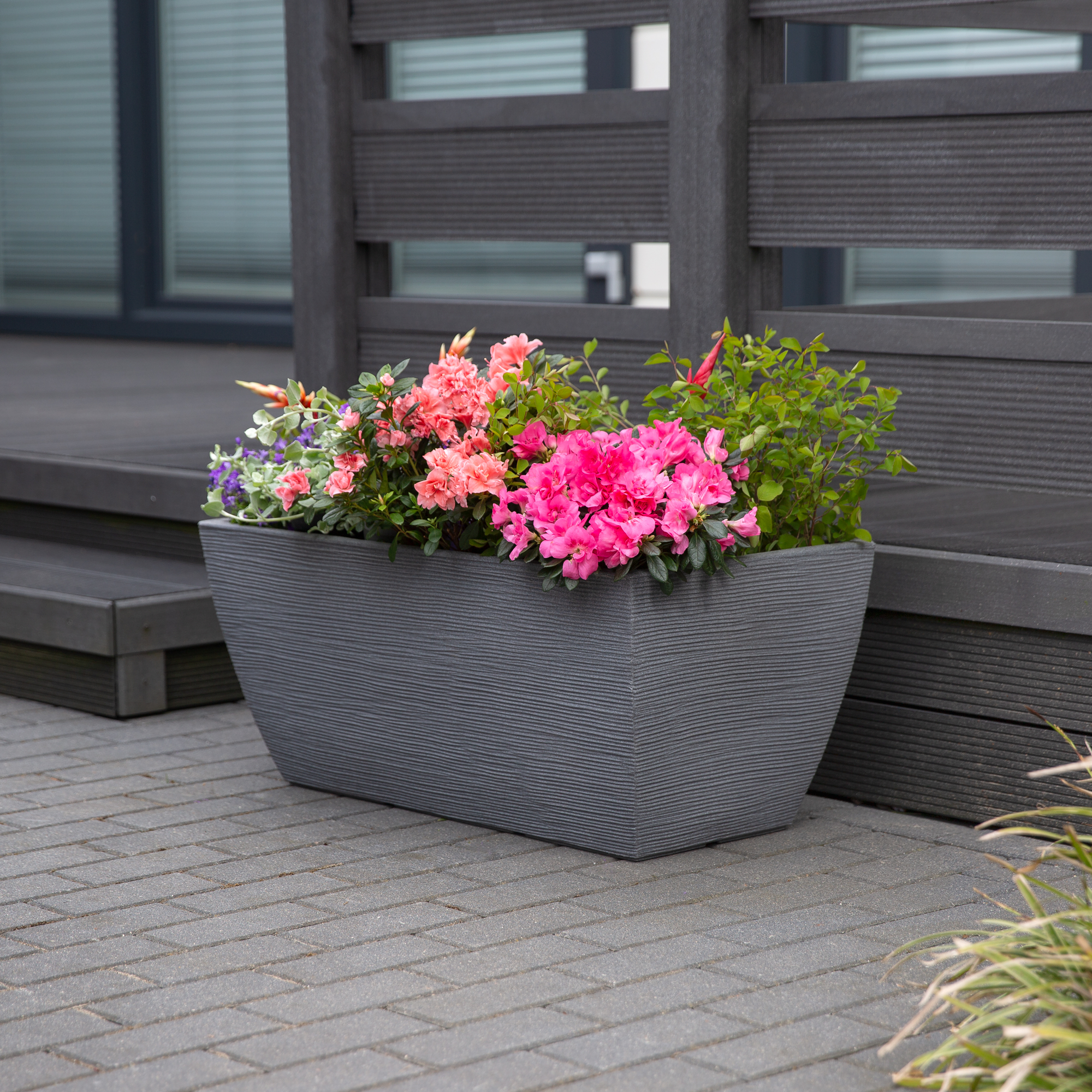 Blumenkasten rechteckig 80 x 40 x 34 cm grau PATIO