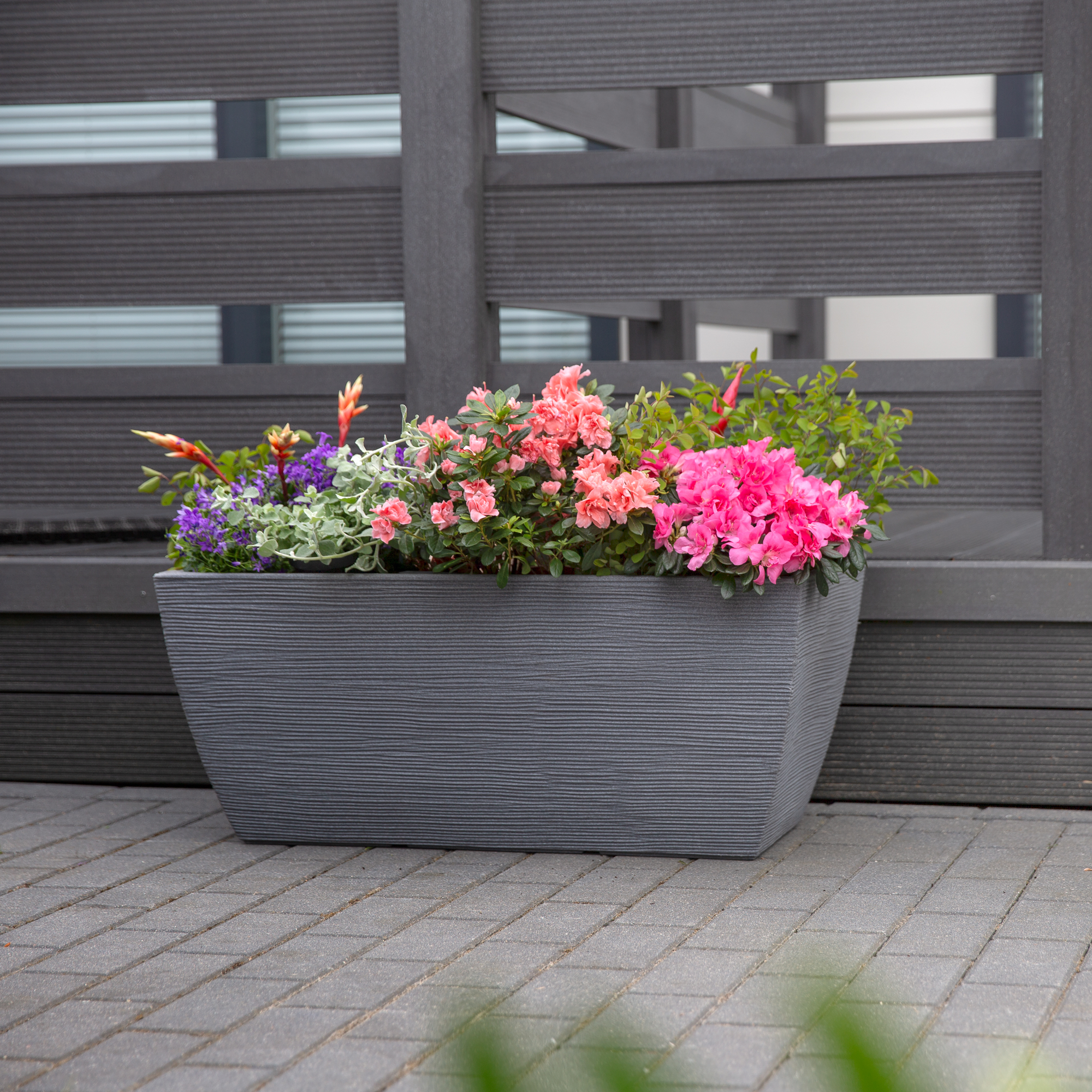 Blumenkasten rechteckig 80 x 40 x 34 cm grau PATIO
