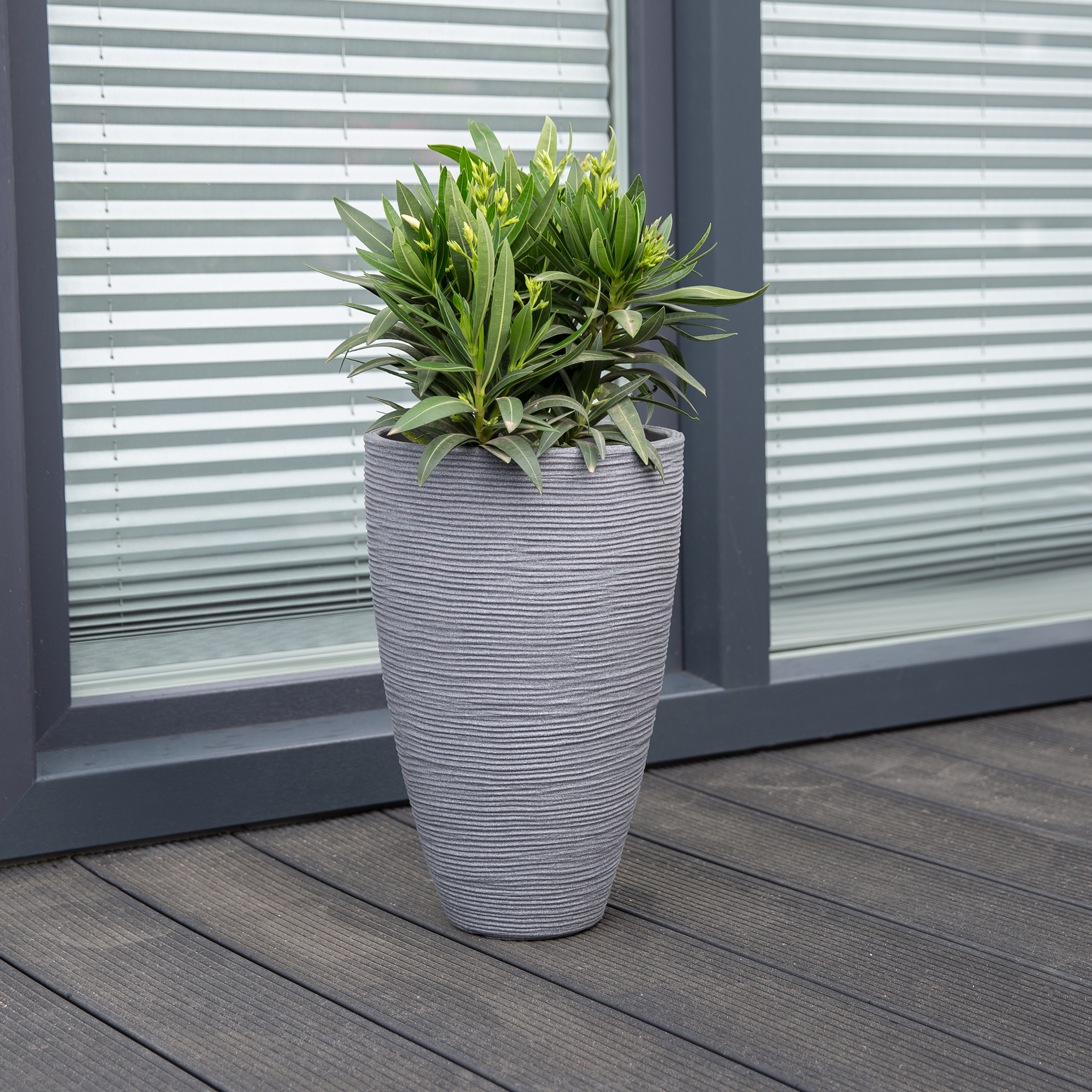 Pflanzkübel rund 28 x 43 cm grau PATIO