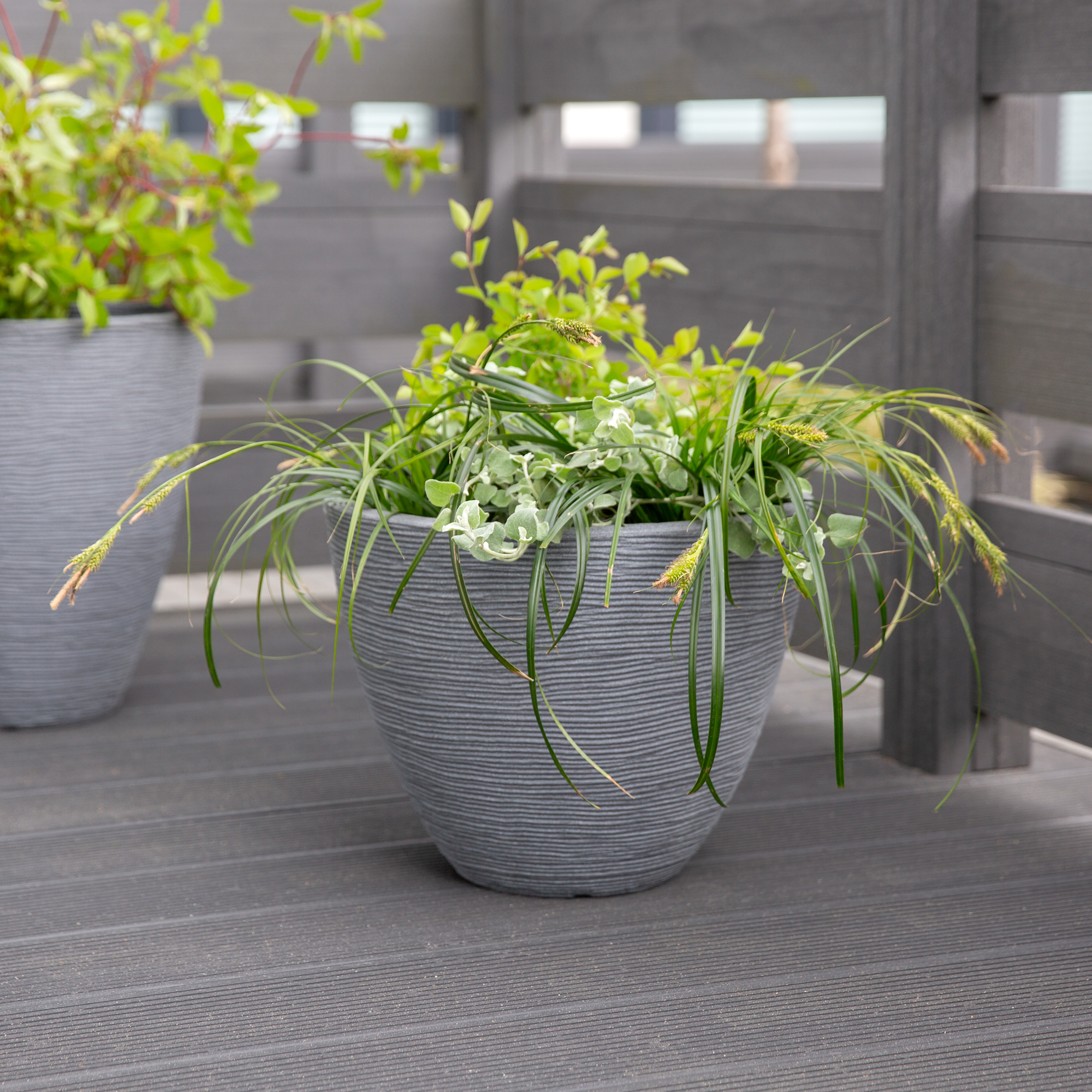 Pflanzkübel rund 40 x 31 cm grau PATIO