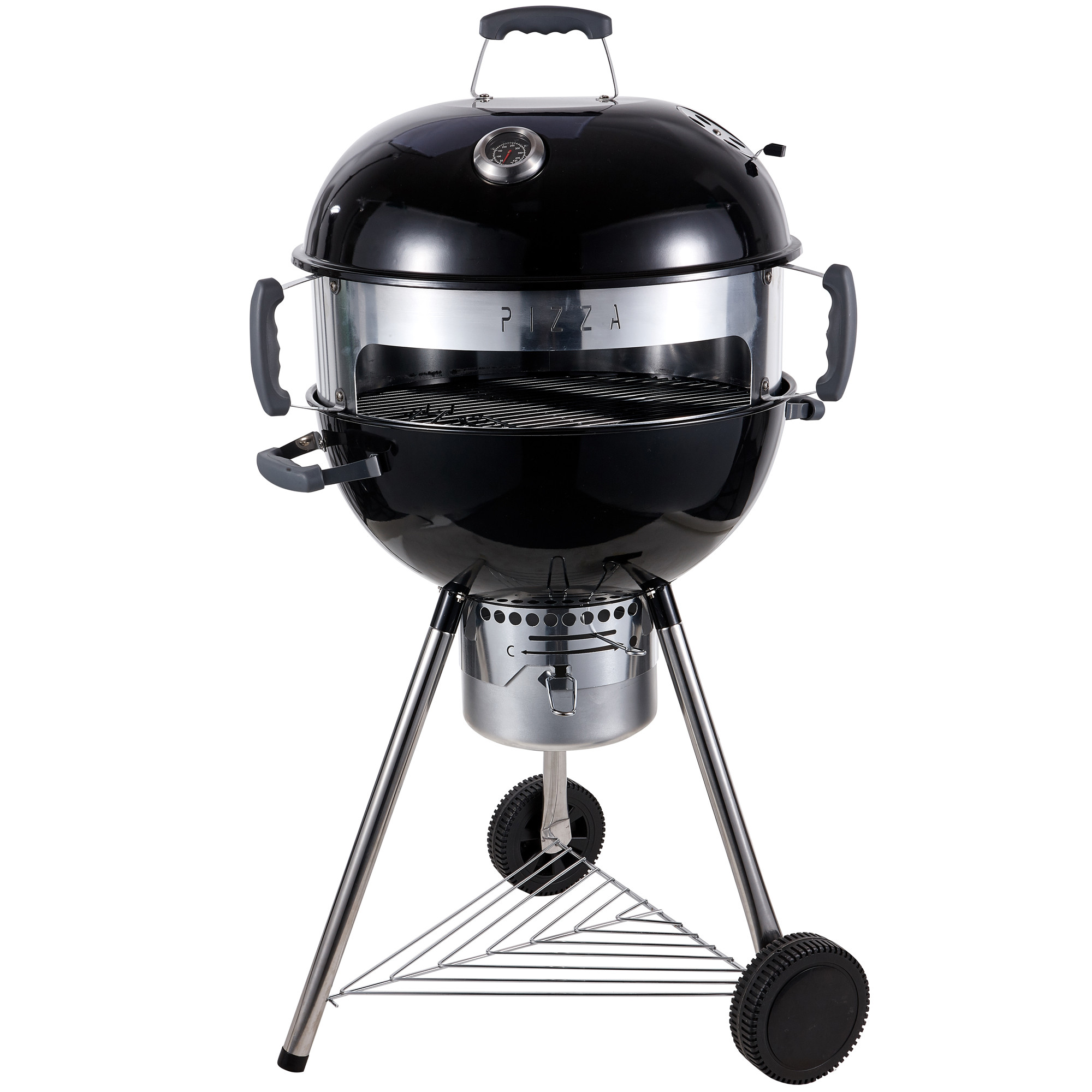 Kulatý grill s prstencem na pizzu 70 x 58 x 124 cm PATIO