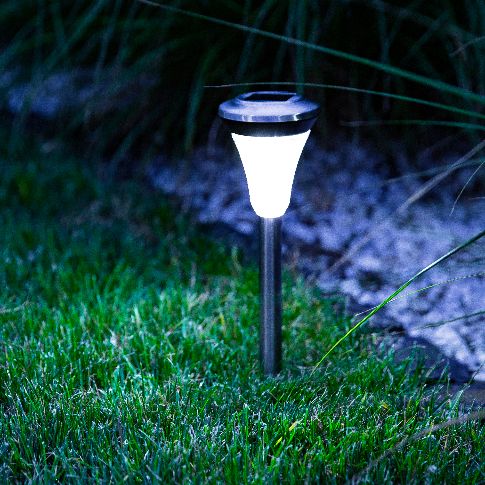 Ocelová solární lampa do země 7 cm PATIO