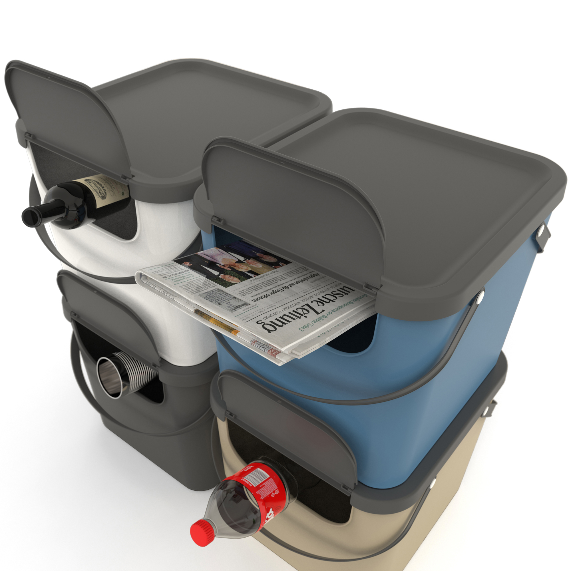 Mülltrennung / Biomülleimer Albula 40 L pfefferminz  ROTHO