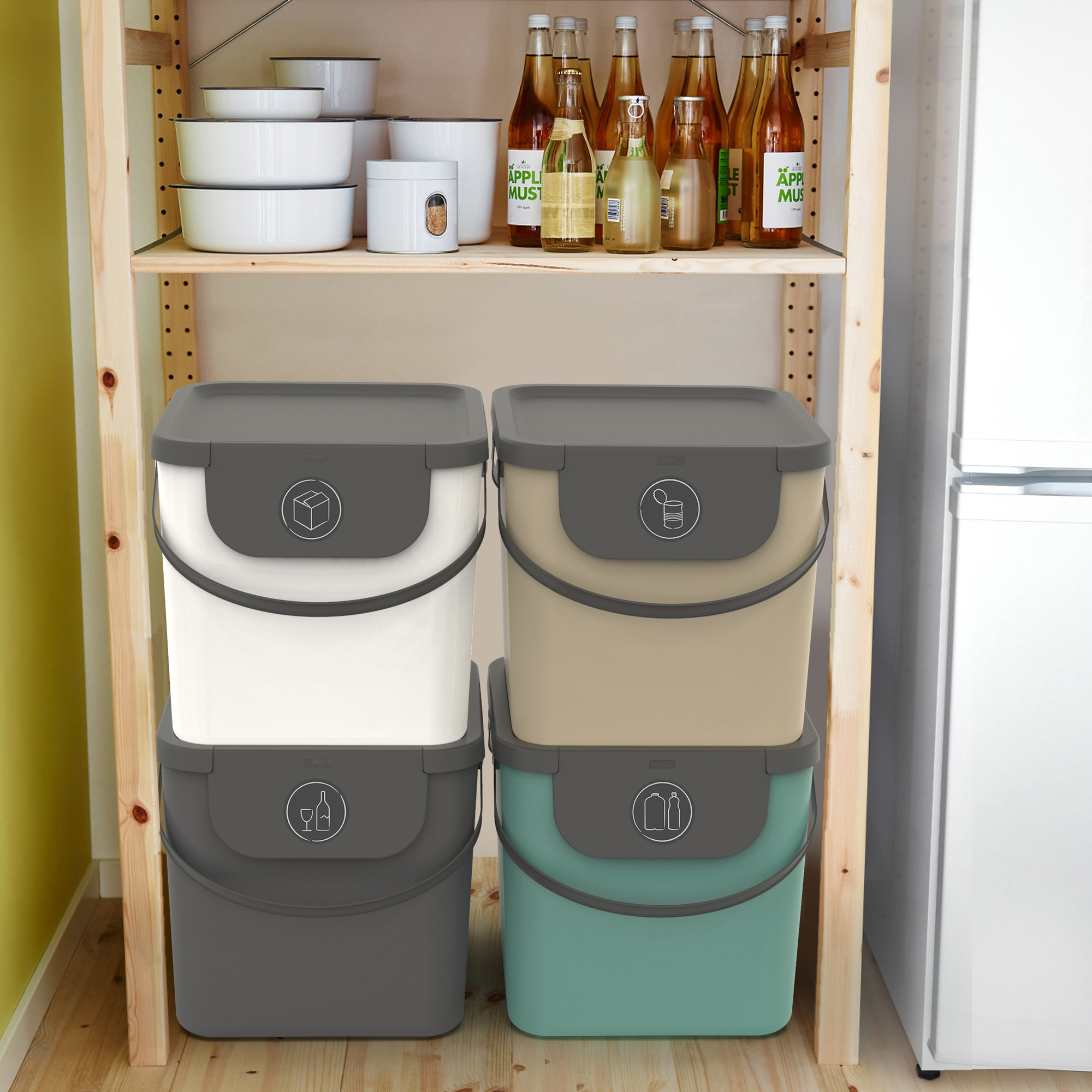 Coș de separare a deșeurilor modular Albula 40 L transparent ROTHO