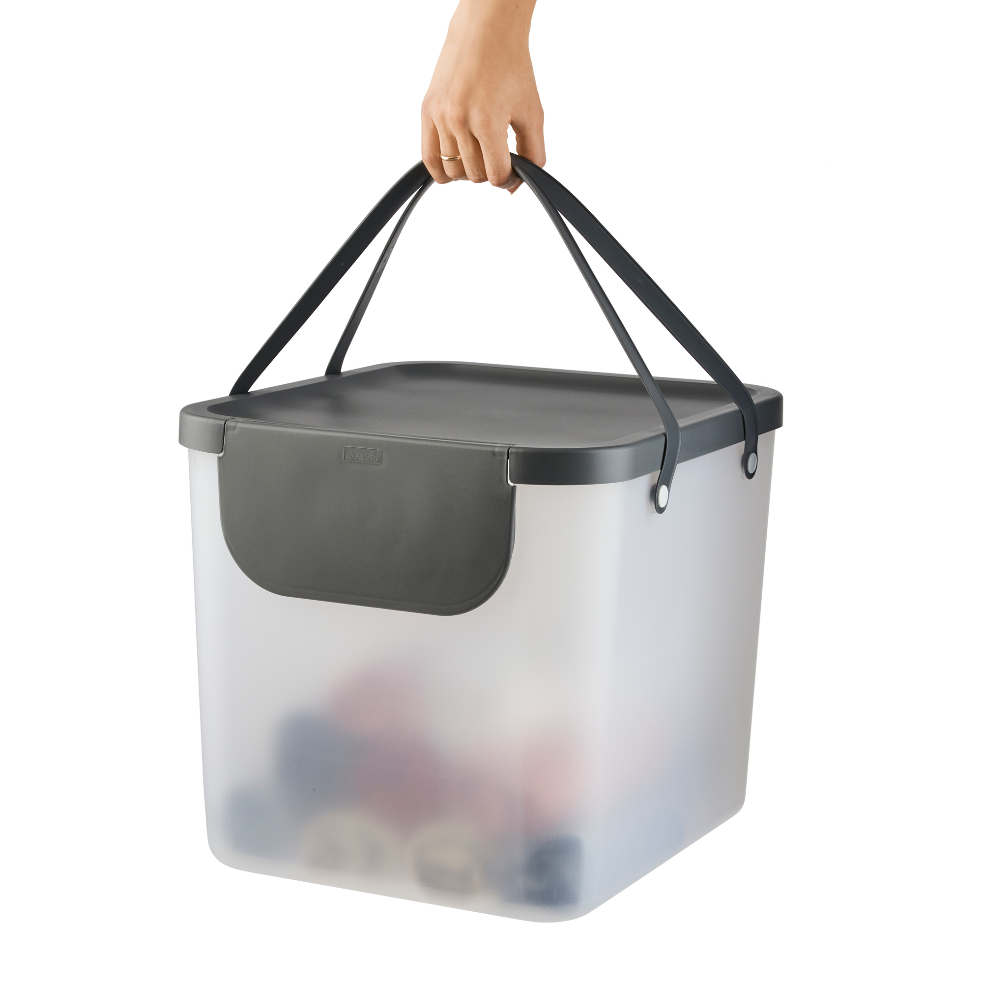 Coș de separare a deșeurilor modular Albula 40 L transparent ROTHO