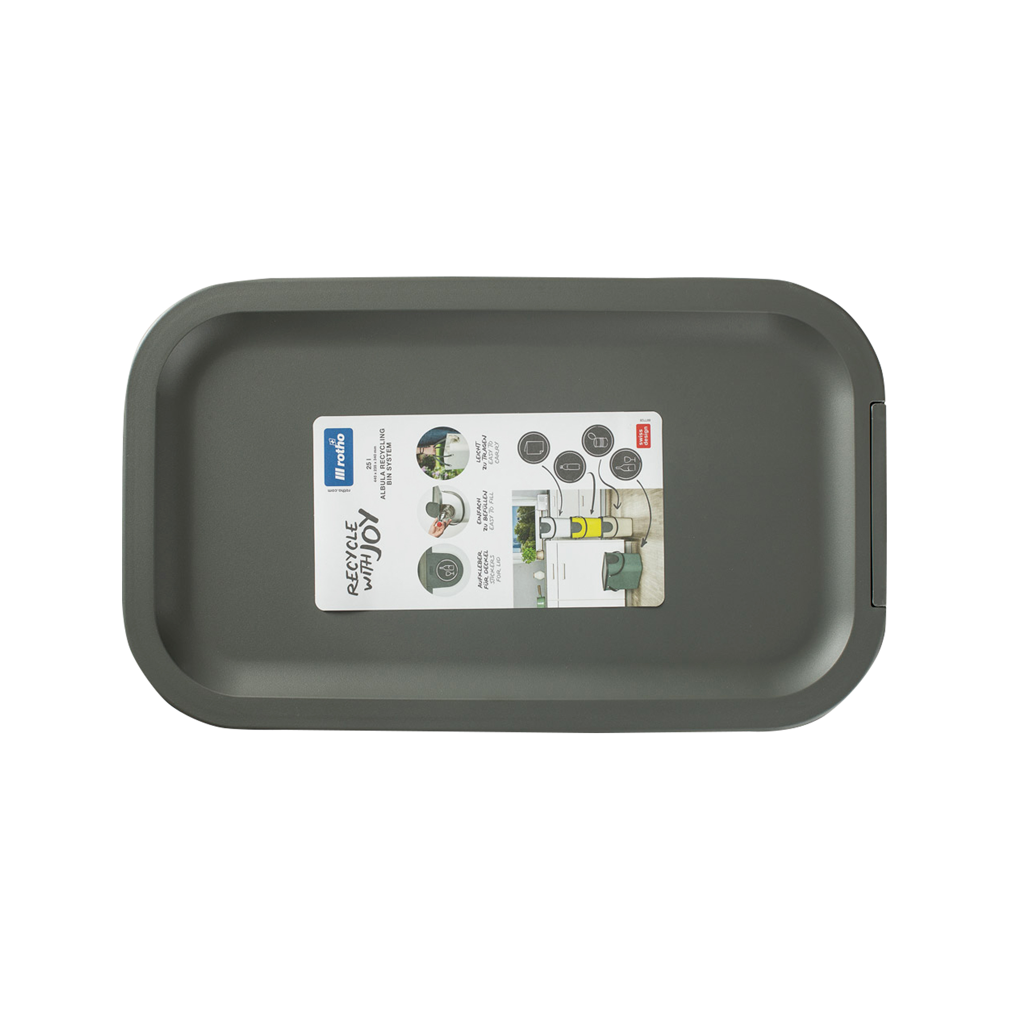 Coș de separare a deșeurilor modular Albula 25 L transparent ROTHO