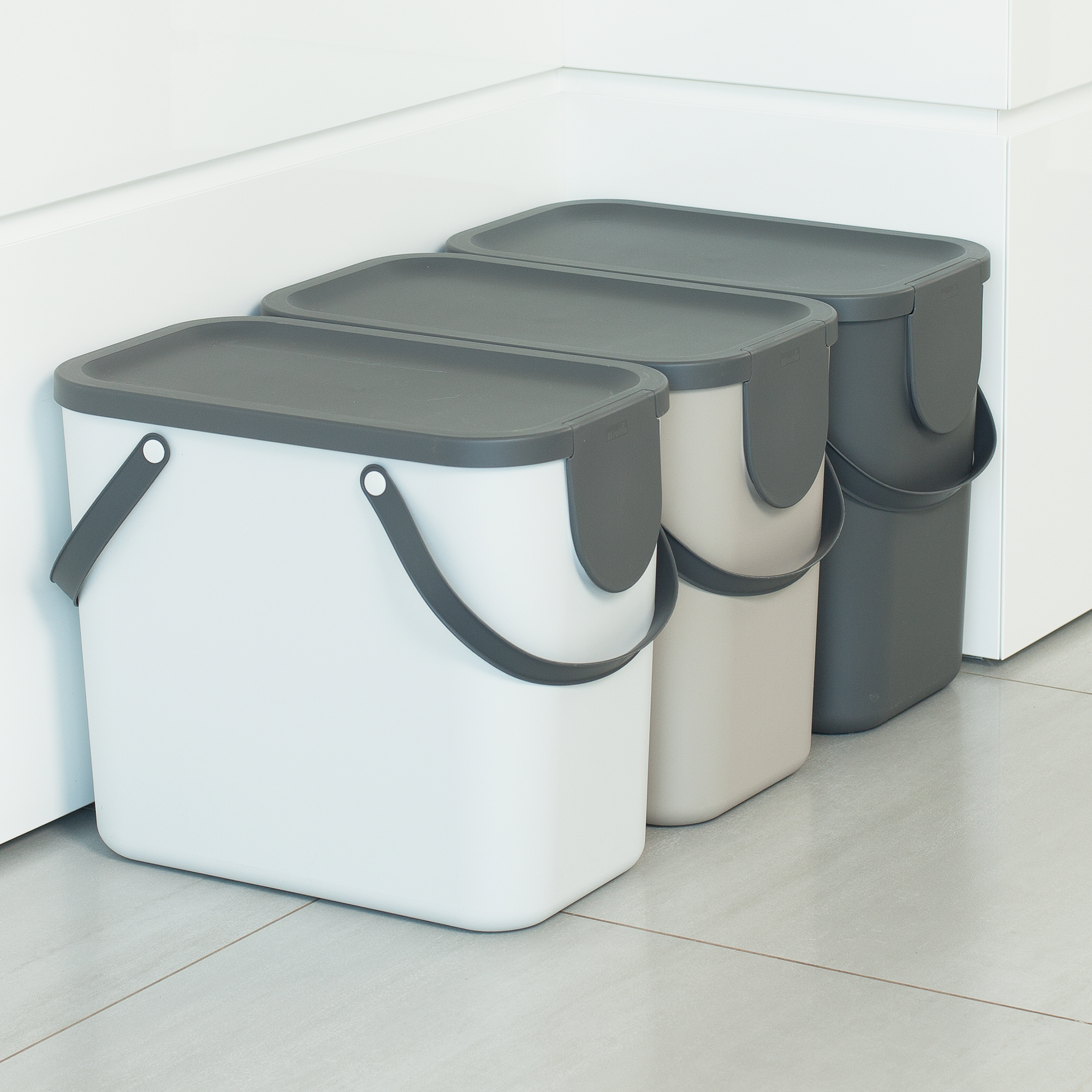 Coș de separare a deșeurilor modular Albula 25 L transparent ROTHO