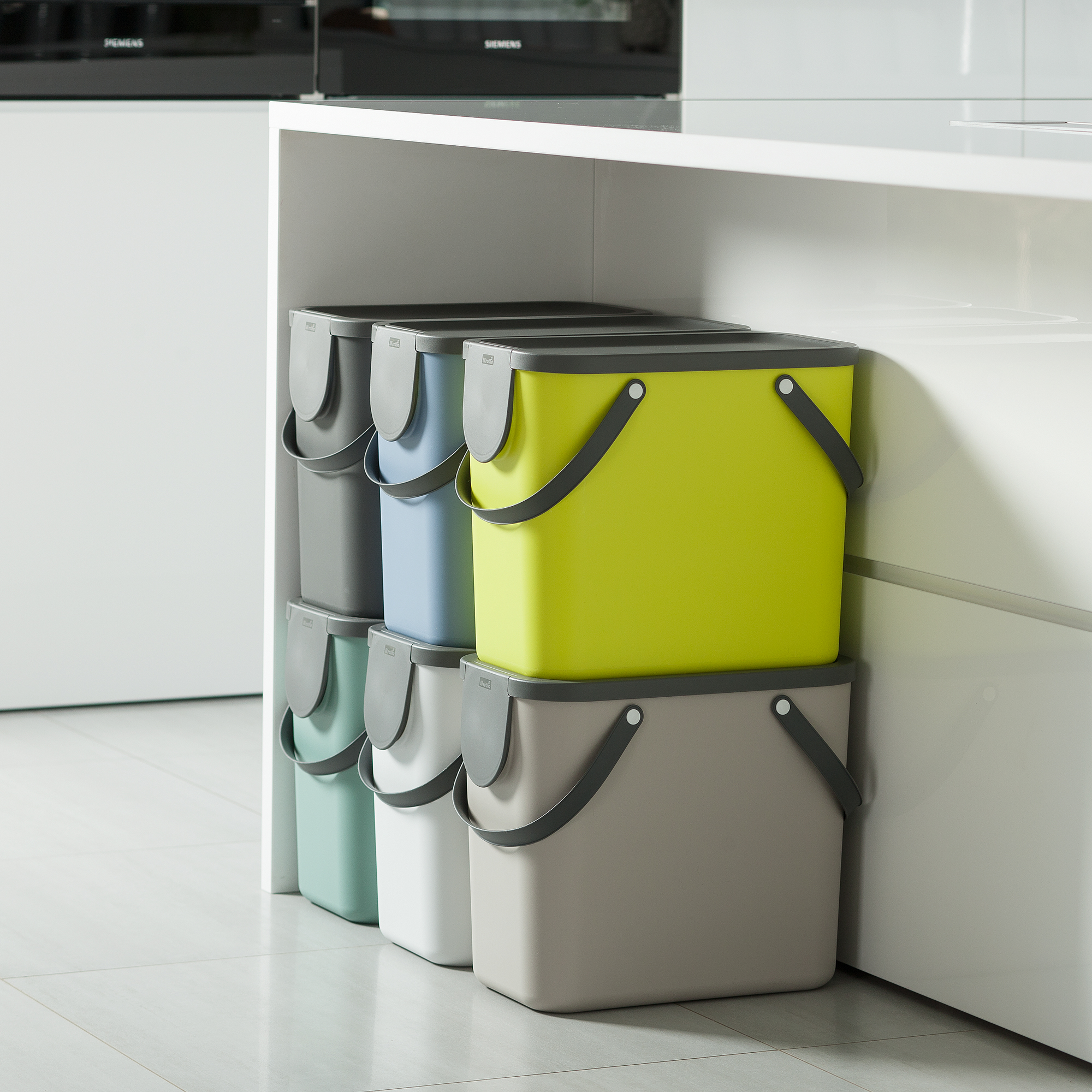 Coș de separare a deșeurilor modular Albula 25 L transparent ROTHO