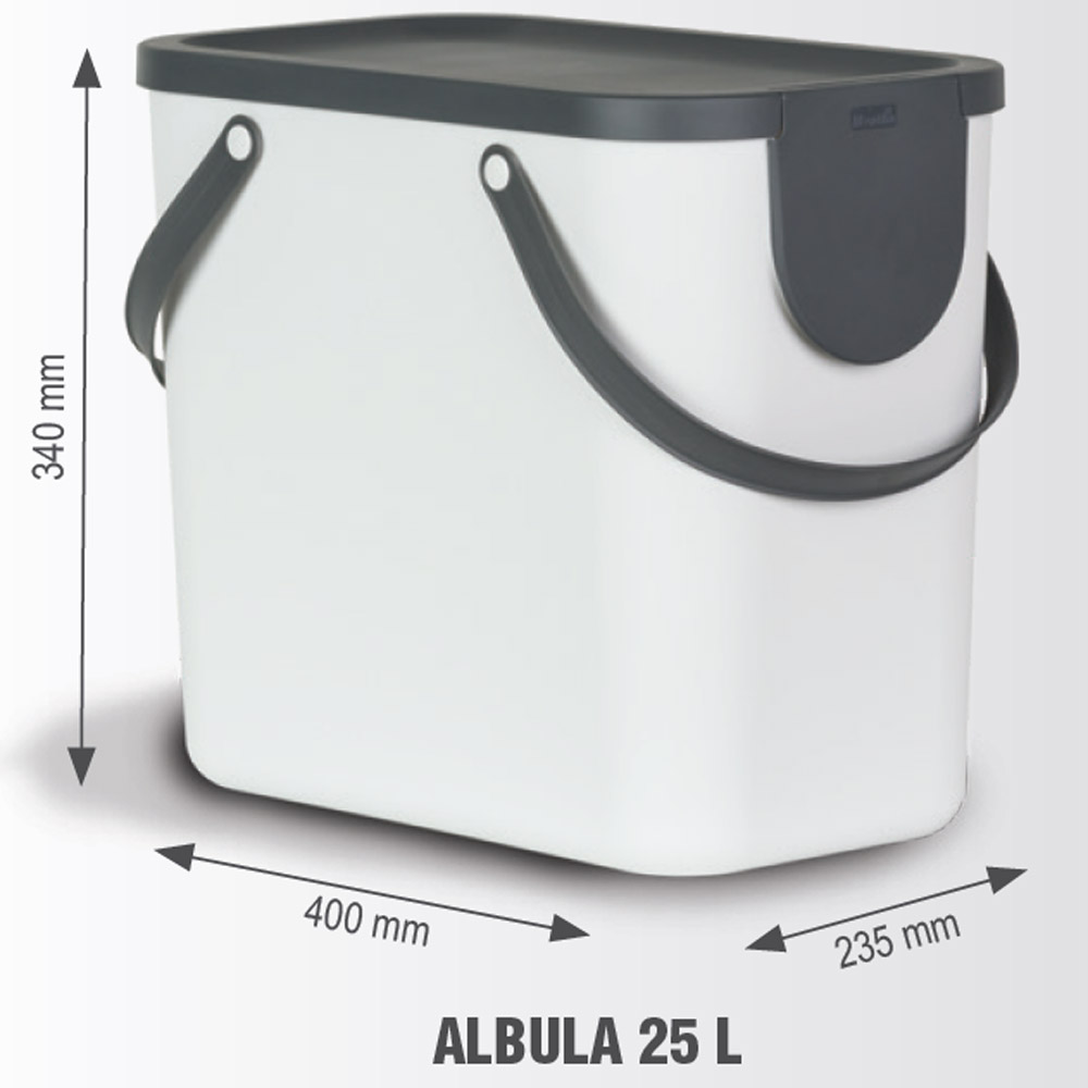 Coș de separare a deșeurilor modular Albula 25 L transparent ROTHO