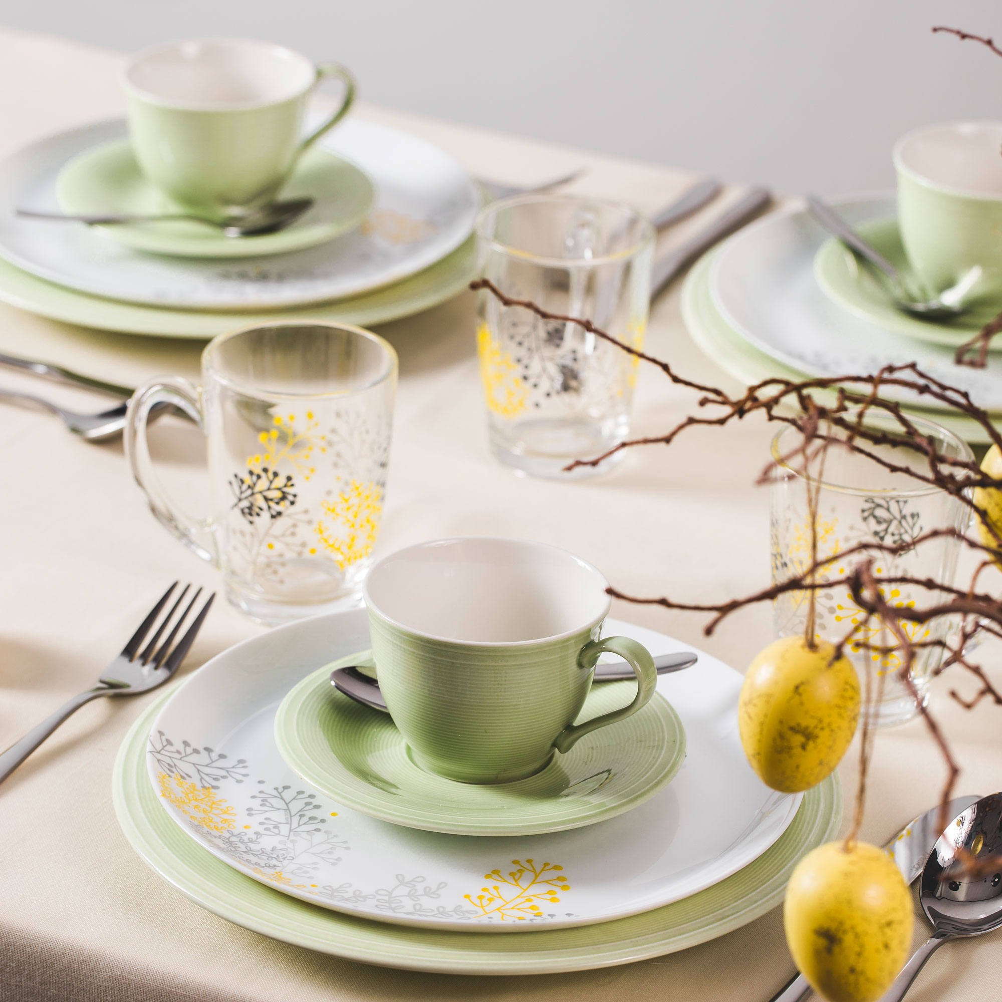 Talerz deserowy Sweet 21,5 cm zielony AMBITION