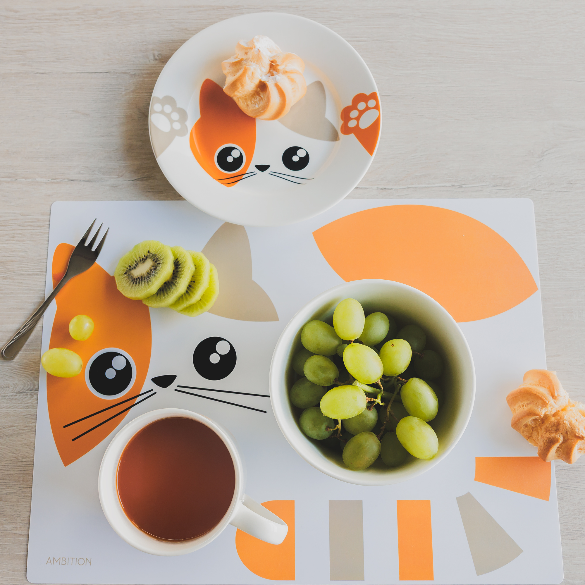 Porcelánová raňajková sada Kitty Orange 4-dielna AMBITION