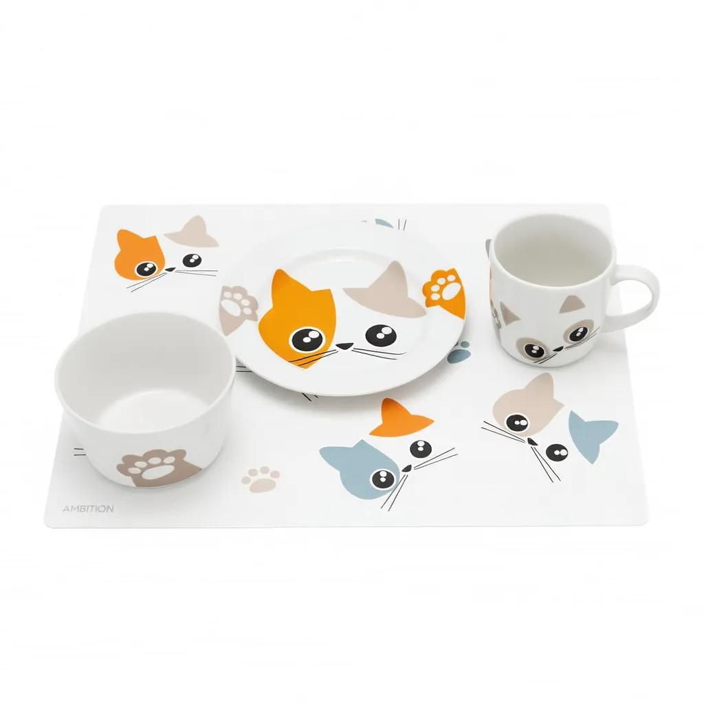 Porcelánová snídaňová sada Kitty Beige 4-díly AMBITION