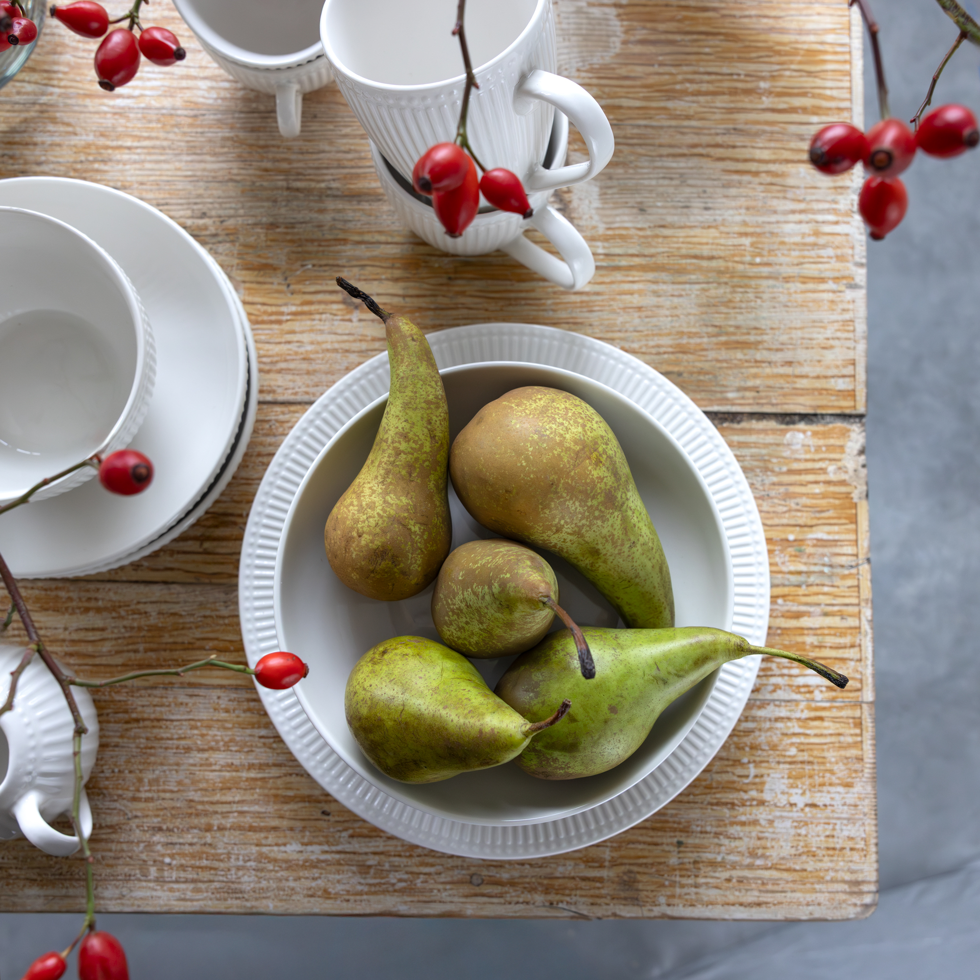 Vajilla para 6 personas Curly blanca 41-piezas AMBITION