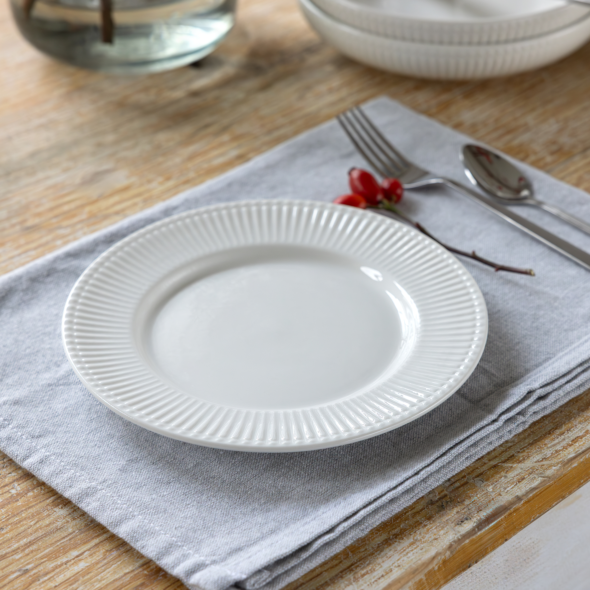 Vajilla para 6 personas Curly blanca 41-piezas AMBITION