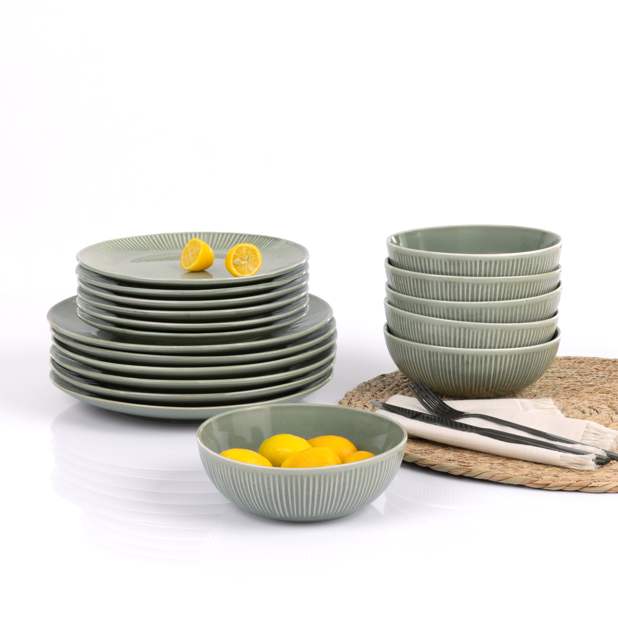 Serwis obiadowy dla 6 osób 18-elementowy Mossa AMBITION