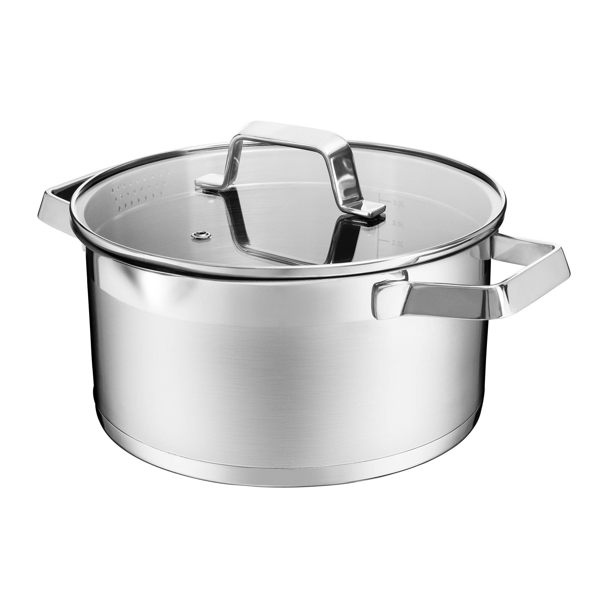 Nerezový hrnec s poklicí na cezení Kitchen Pro 22 cm AMBITION