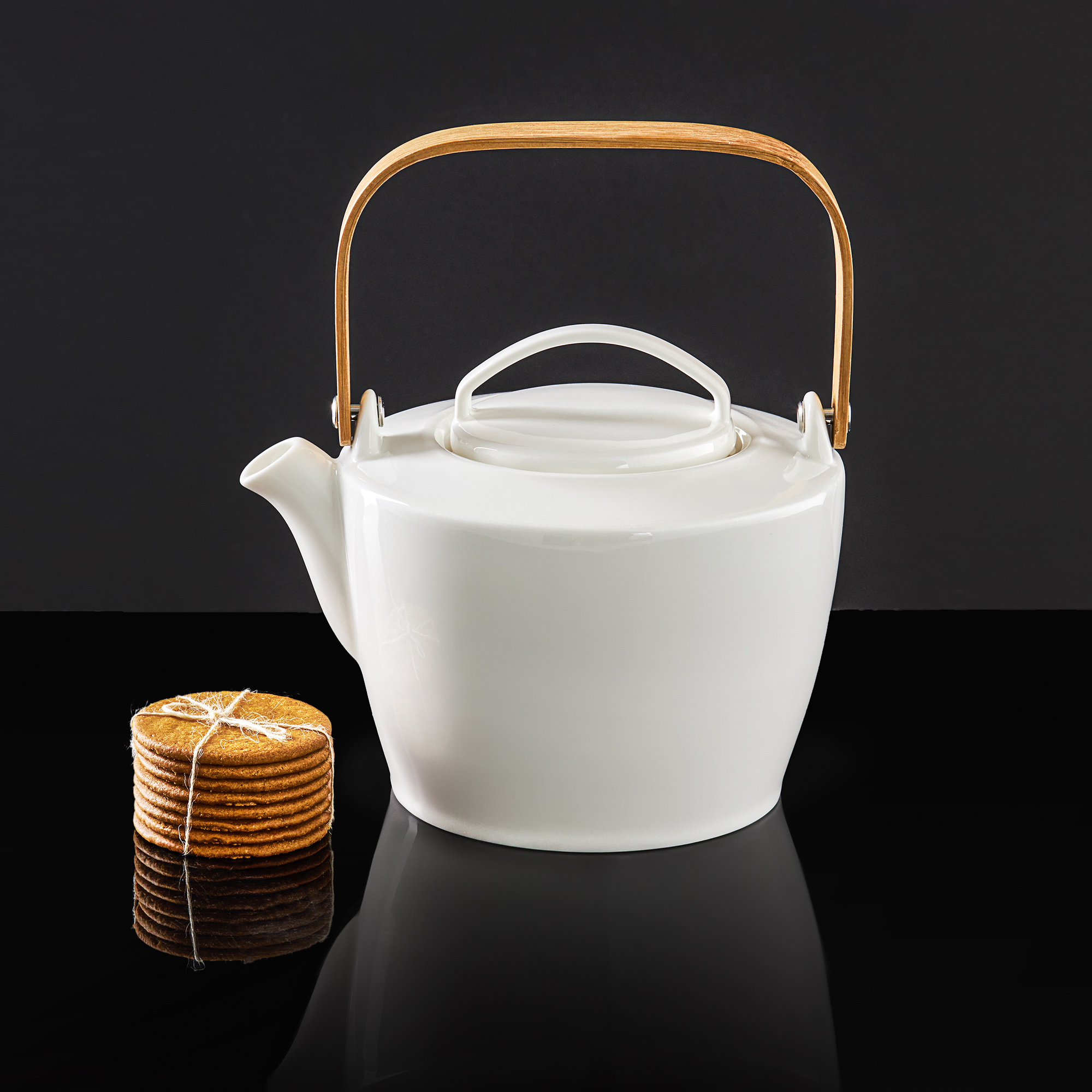 Bílý porcelánový džbánek na kávu a čaj Natural 1,1l AMBITION