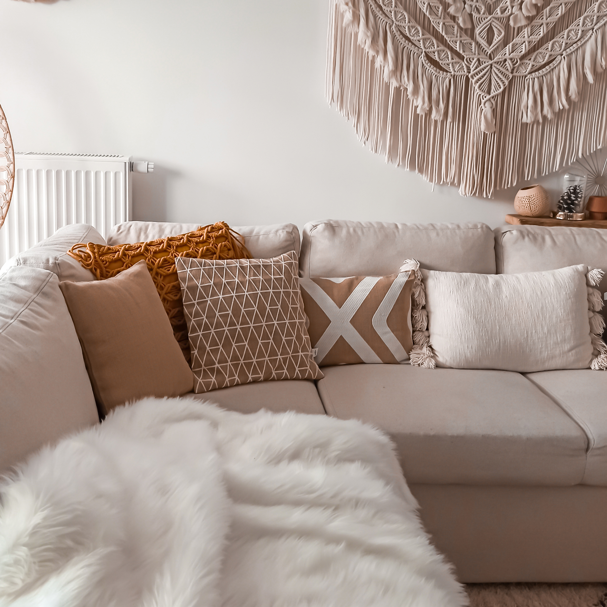 Fodera decorativa per cuscini Jute Honeycomb 1 42 x 42 cm MY HOME