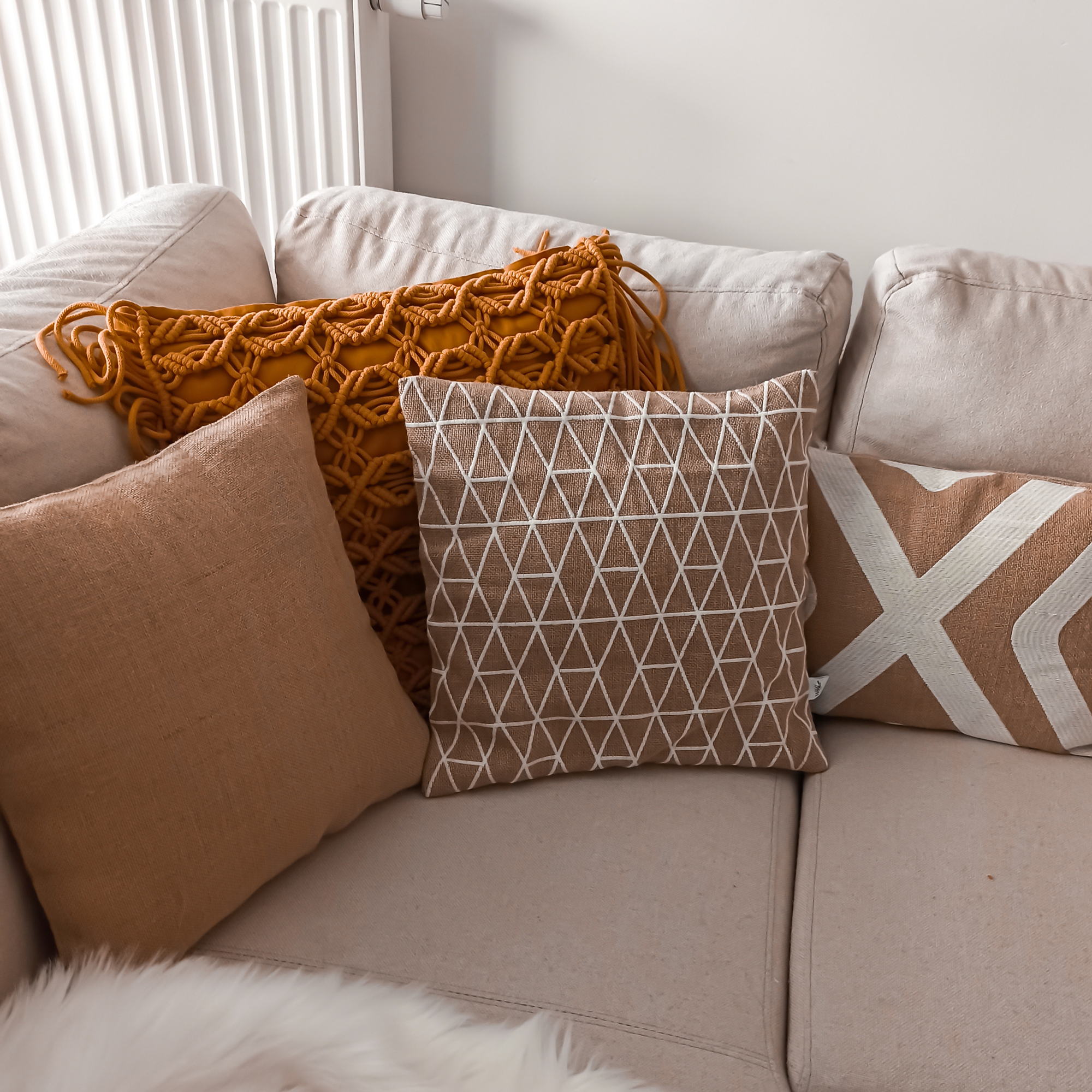 Fodera decorativa per cuscini Jute Honeycomb 1 42 x 42 cm MY HOME