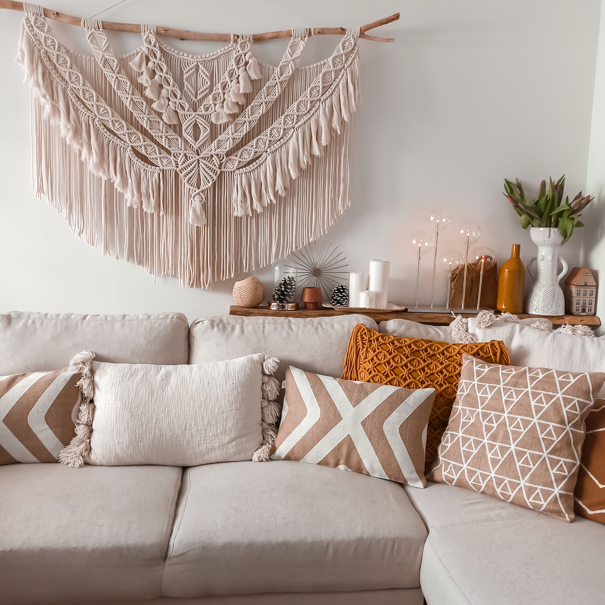 Față de pernă decorativă Jute Honeycomb 42 x 42 cm MY HOME