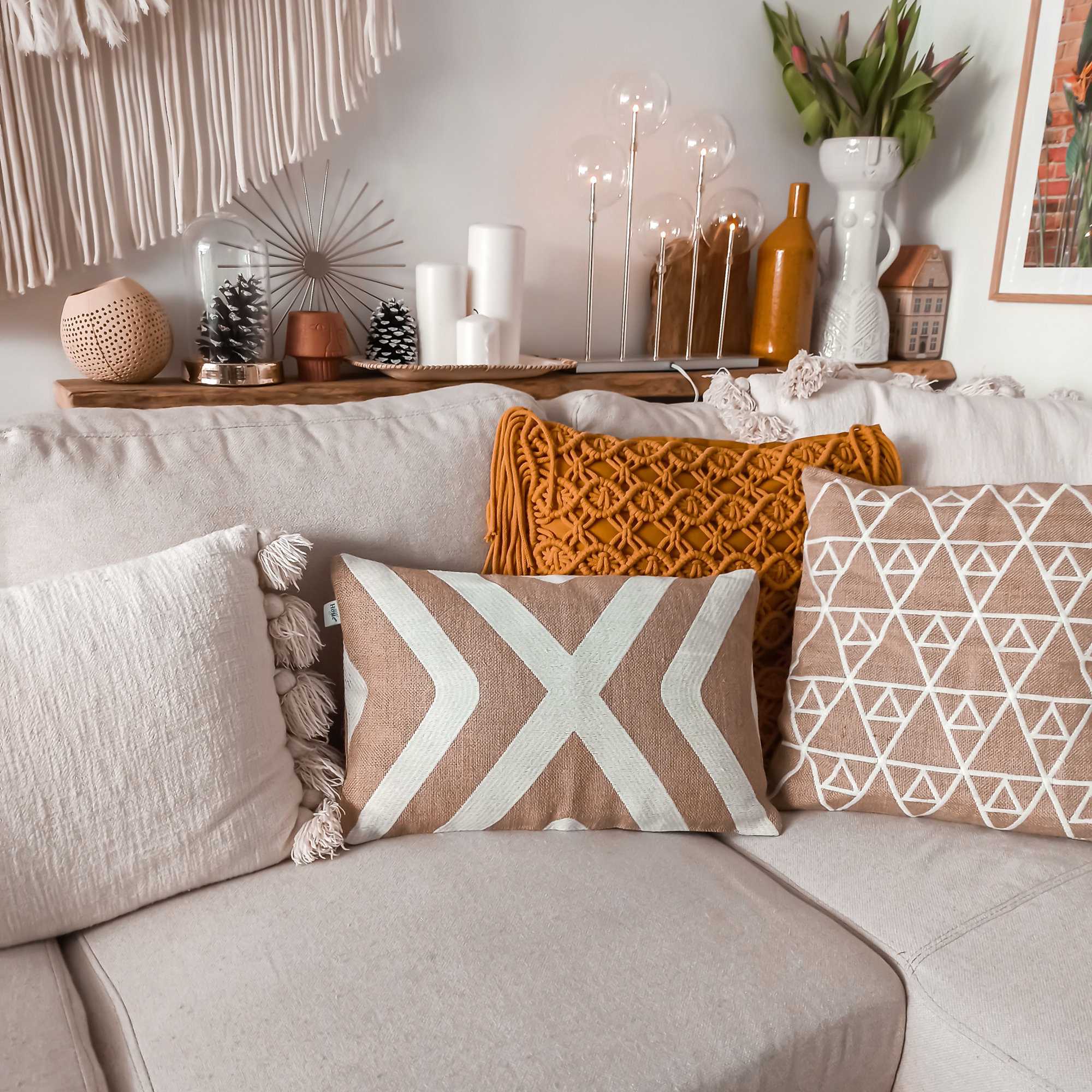 Față de pernă decorativă Jute Honeycomb 30 x 50 cm MY HOME
