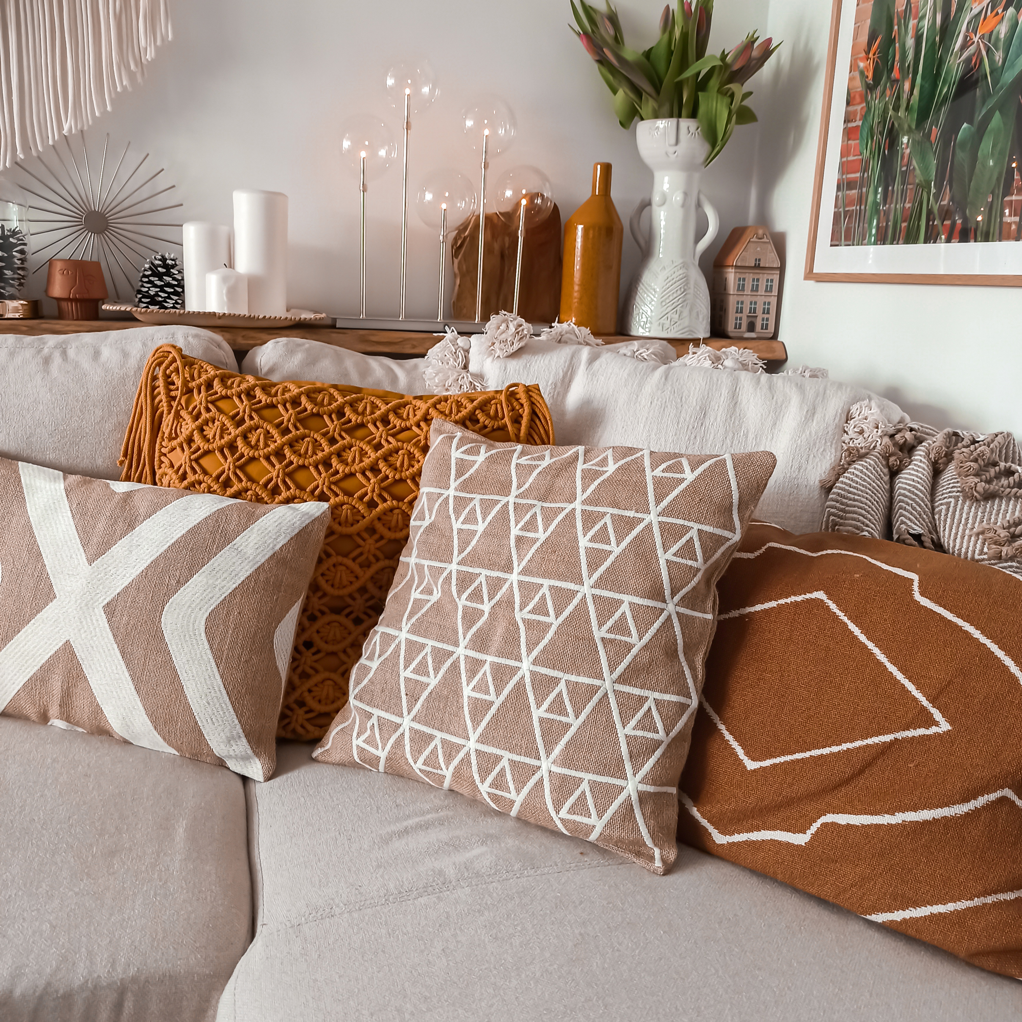 Față de pernă decorativă Jute Honeycomb 42 x 42 cm MY HOME