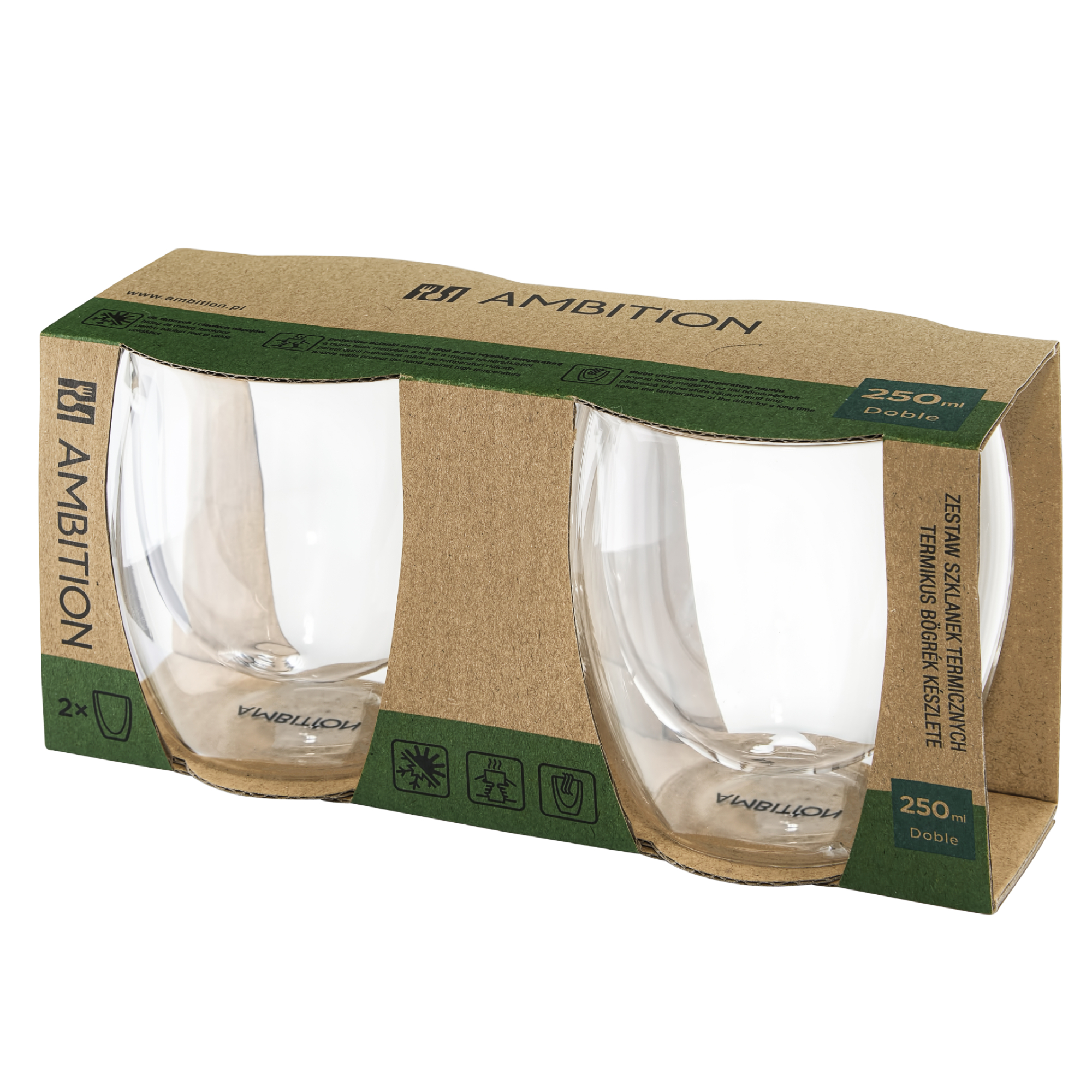 Sada 2 termo sklenic Doble 250 ml AMBITION