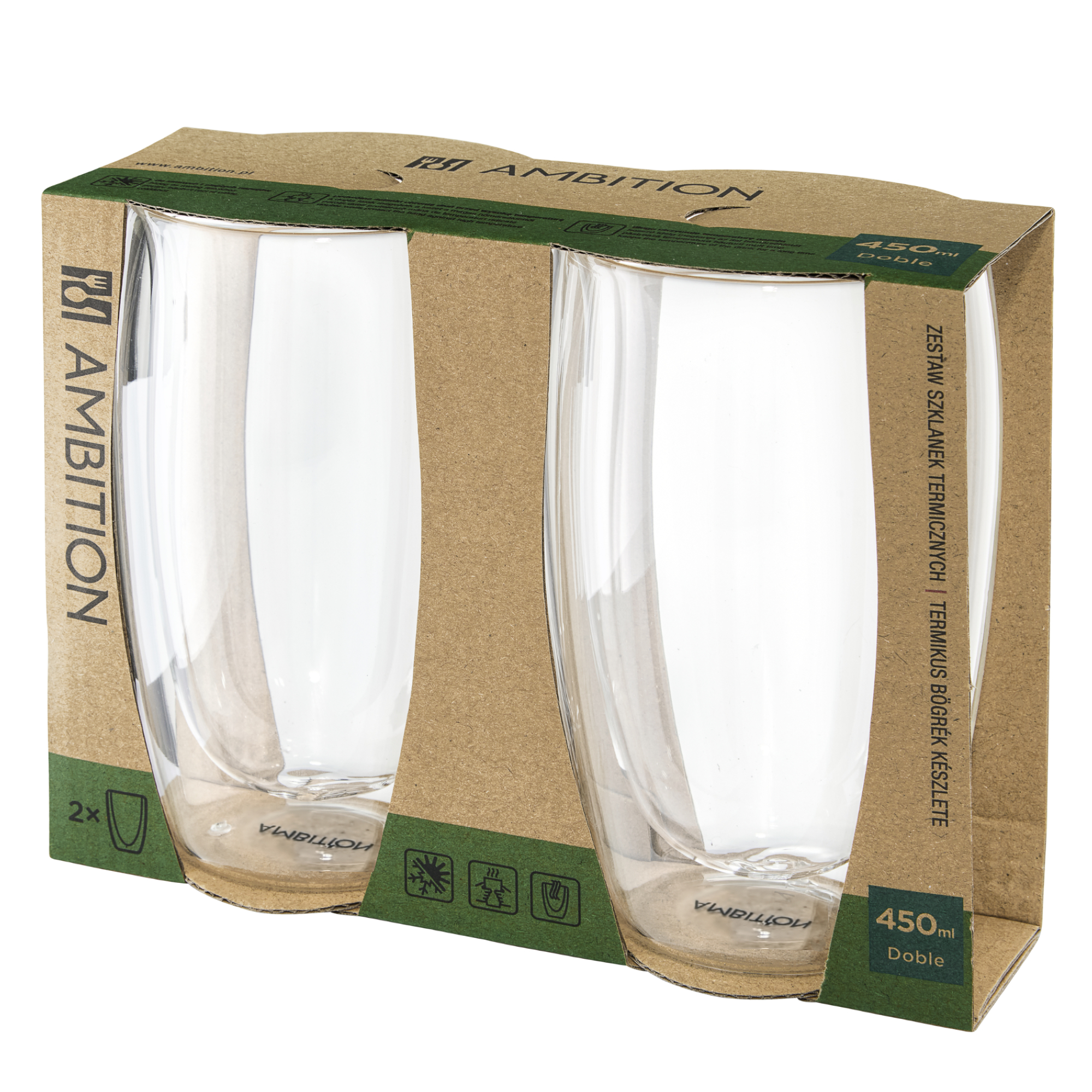 Sada 2 termo sklenic Doble 450 ml AMBITION