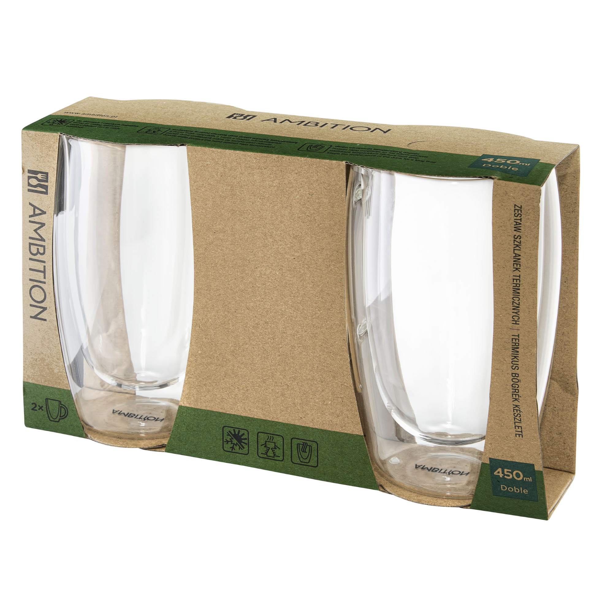 Set di due tazze a doppia parete Doble Eco 45 cl AMBITION