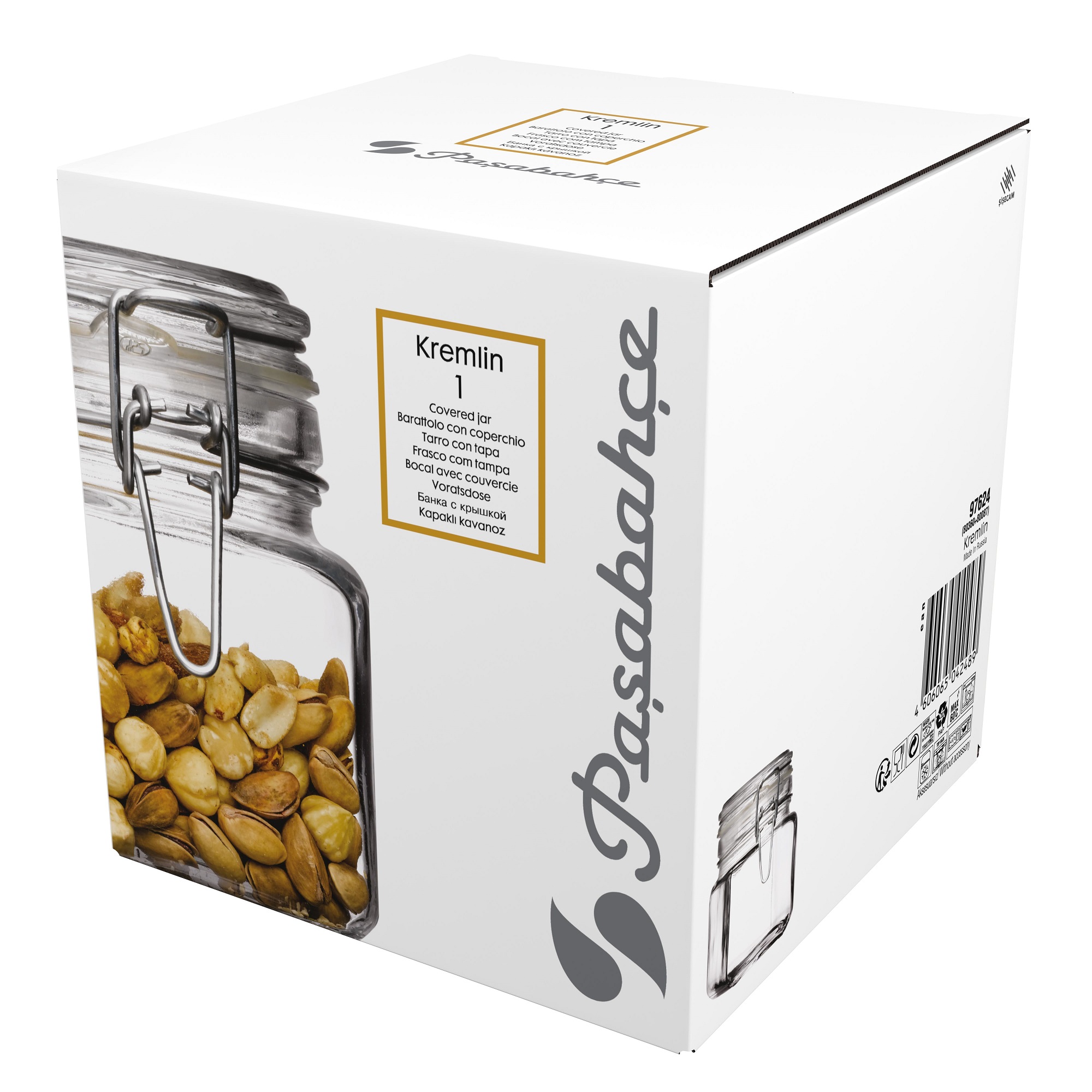 Kitchen storage jar square Kremlin Gift Box 750 ml PASABAHCE