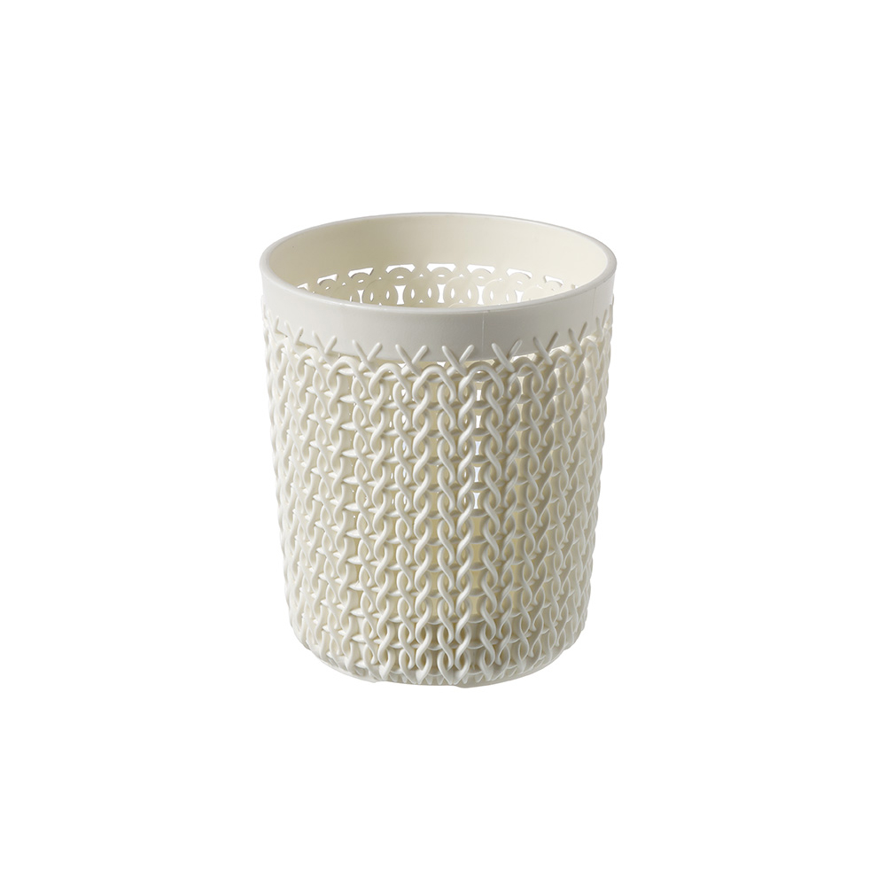 Krémový okrúhly košík / nádobka Knit S 10 x 11 cm CURVER