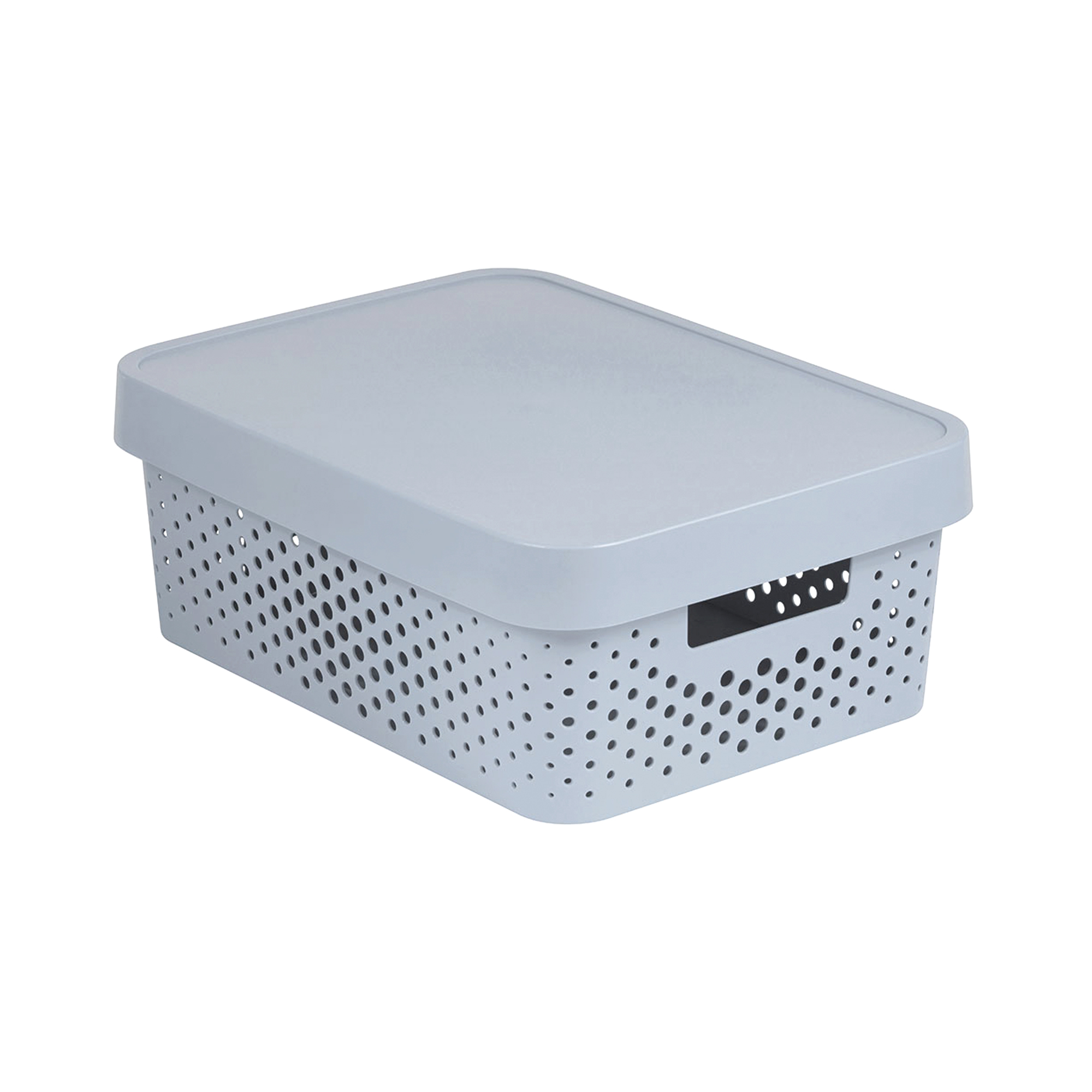 Ažurový plastový koš s víkem Infinity Grey 36 x 27 x 14 cm CURVER