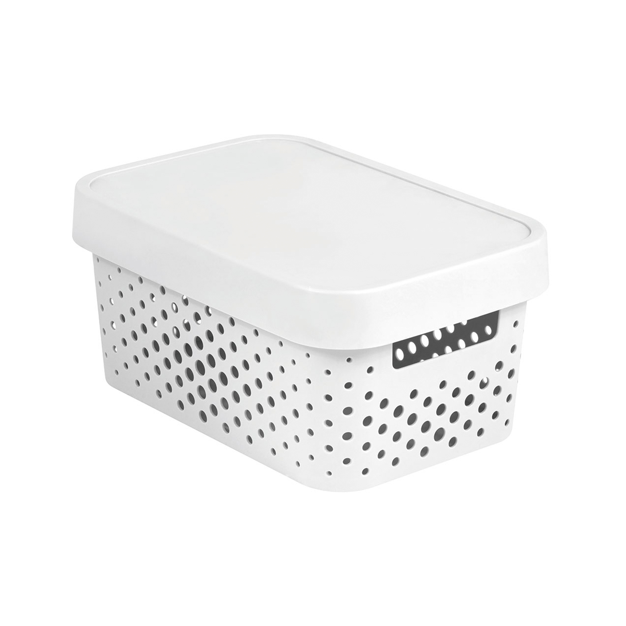 Ažurový plastový koš s víkem Infinity White 27 x 19 x 12 cm CURVER