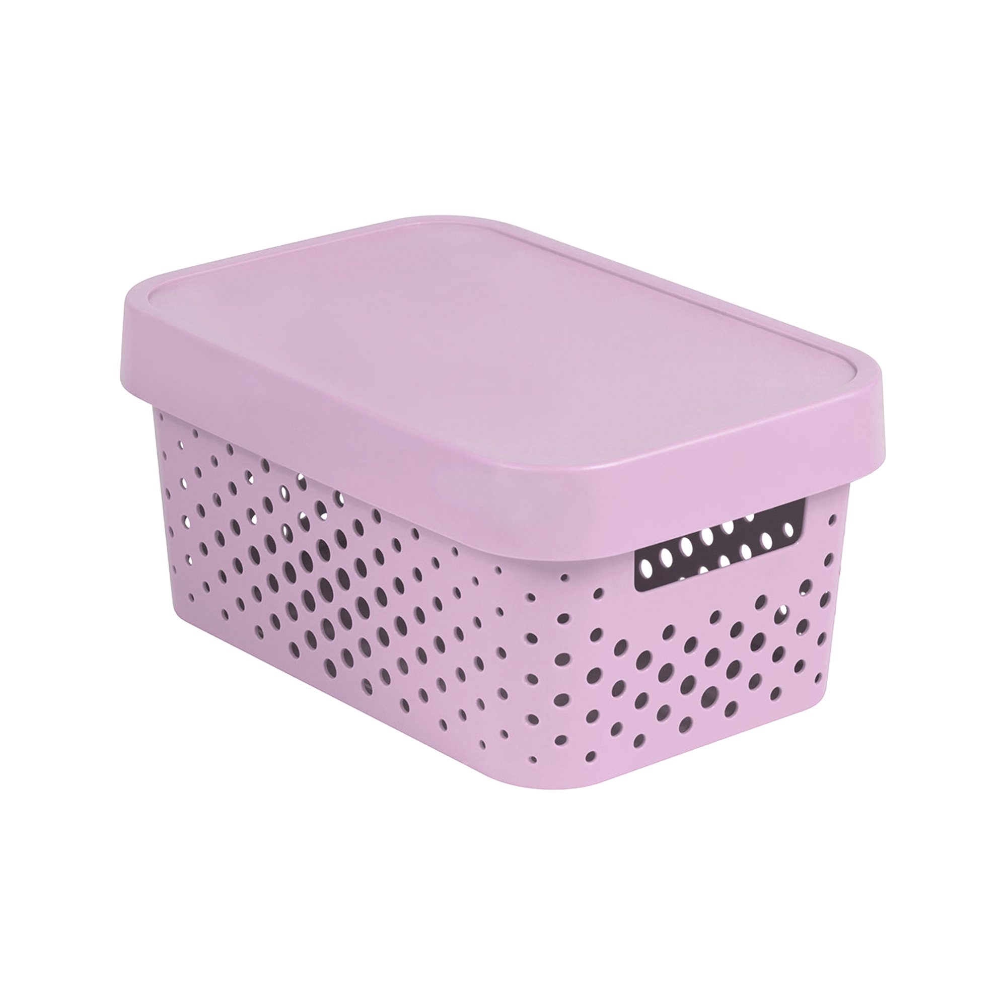 Ažurový plastový koš s víkem Infinity Pink 27 x 19 x 12 cm CURVER