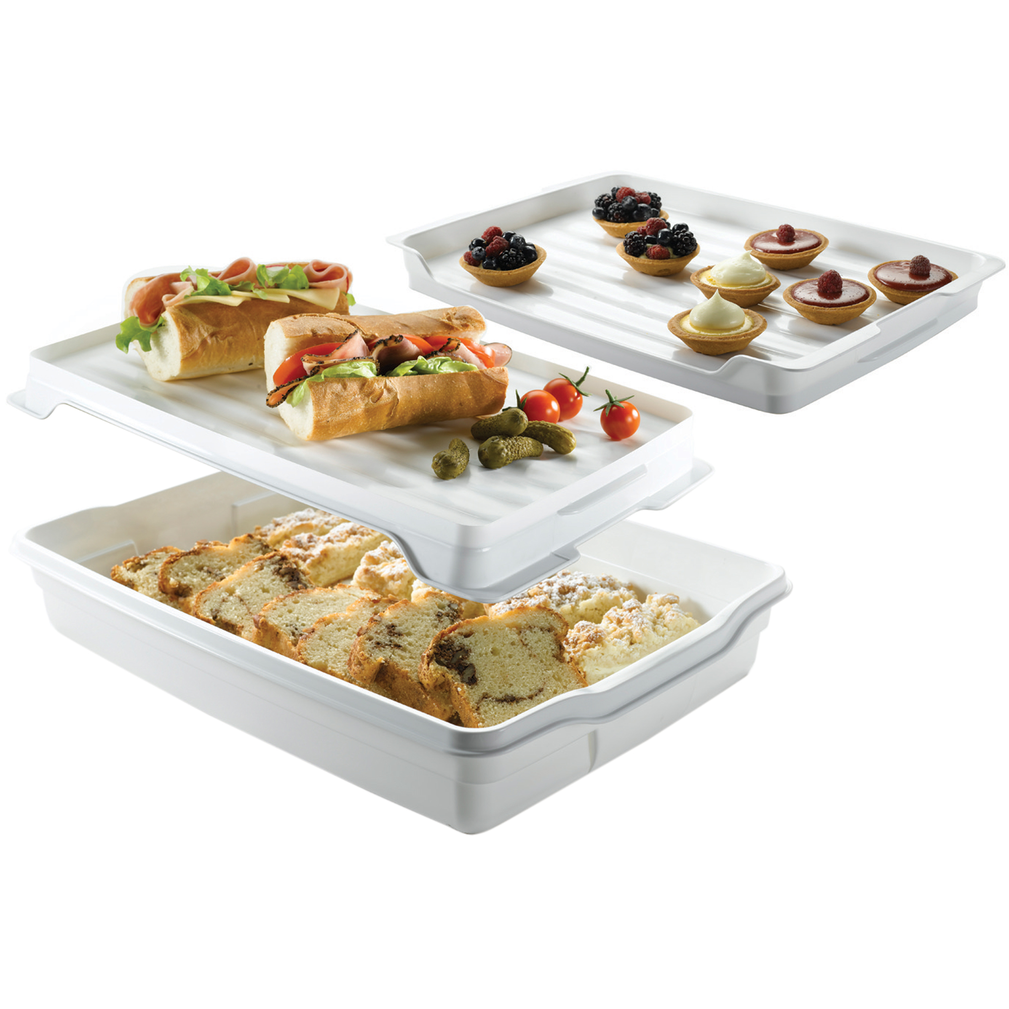 Nádobka na koláč s víkem White 45 x 29,5 x 11 cm CURVER