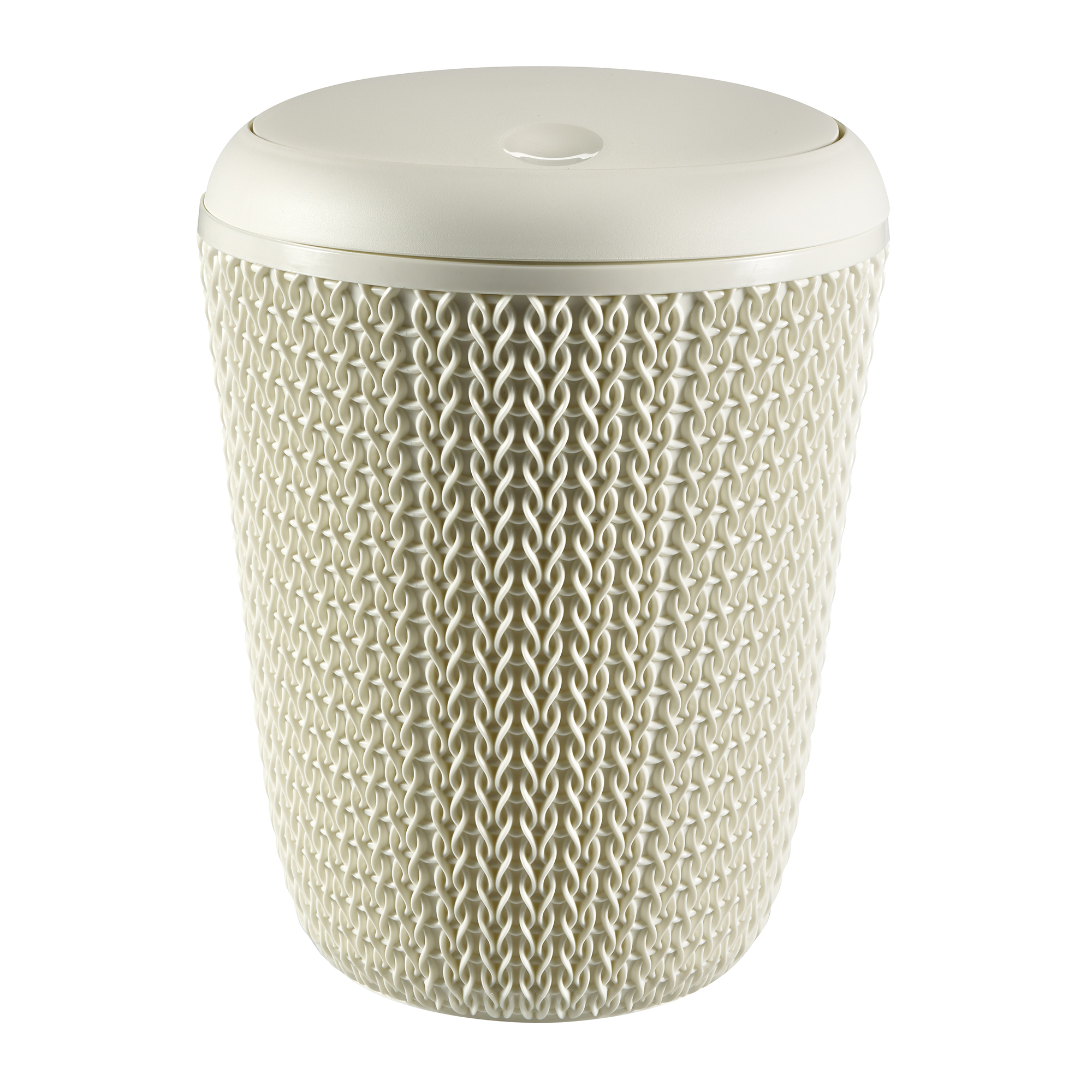 Krémový okrúhly odpadkový kôš Knit 7 l CURVER
