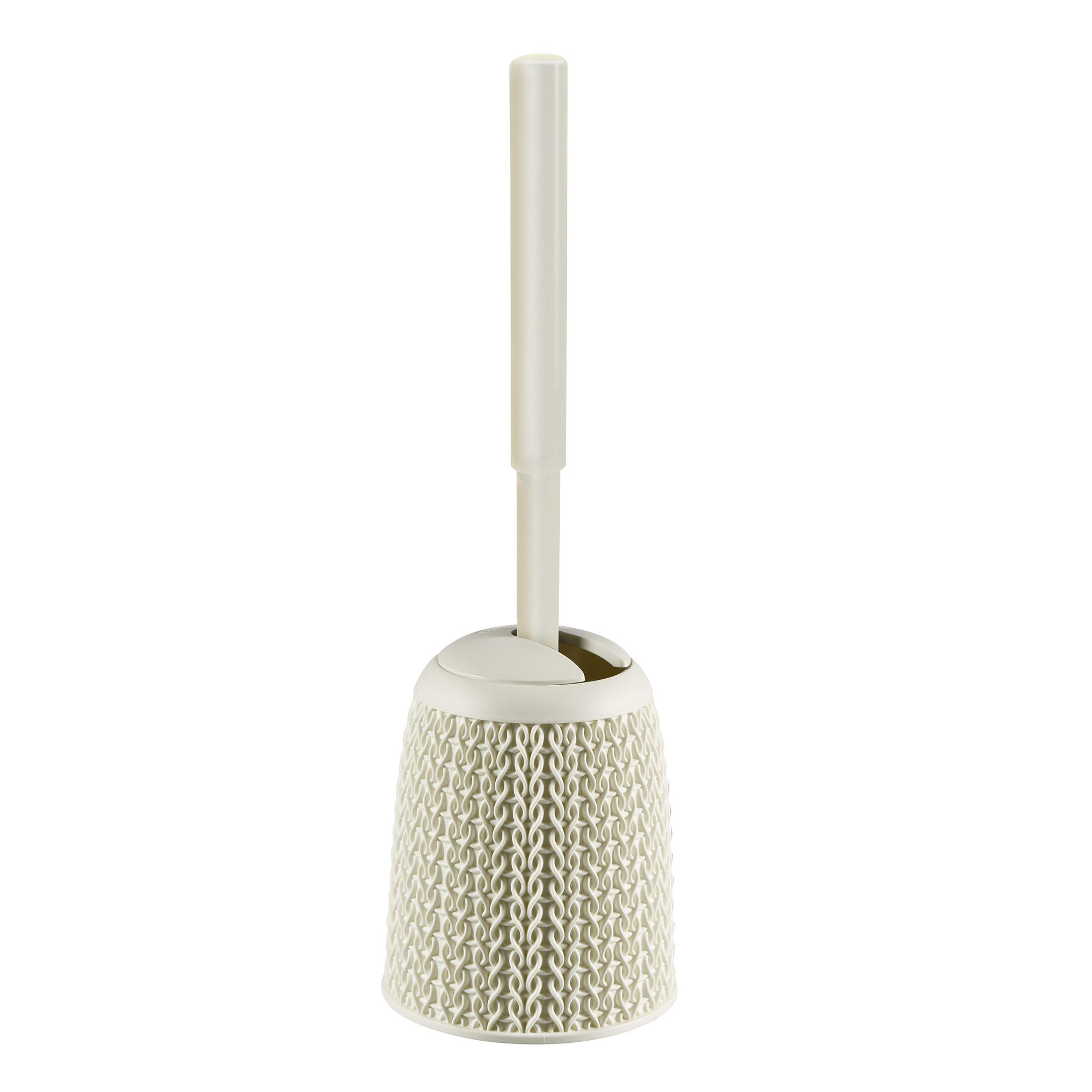 Krémová WC kefa s nádobkou Knit CURVER