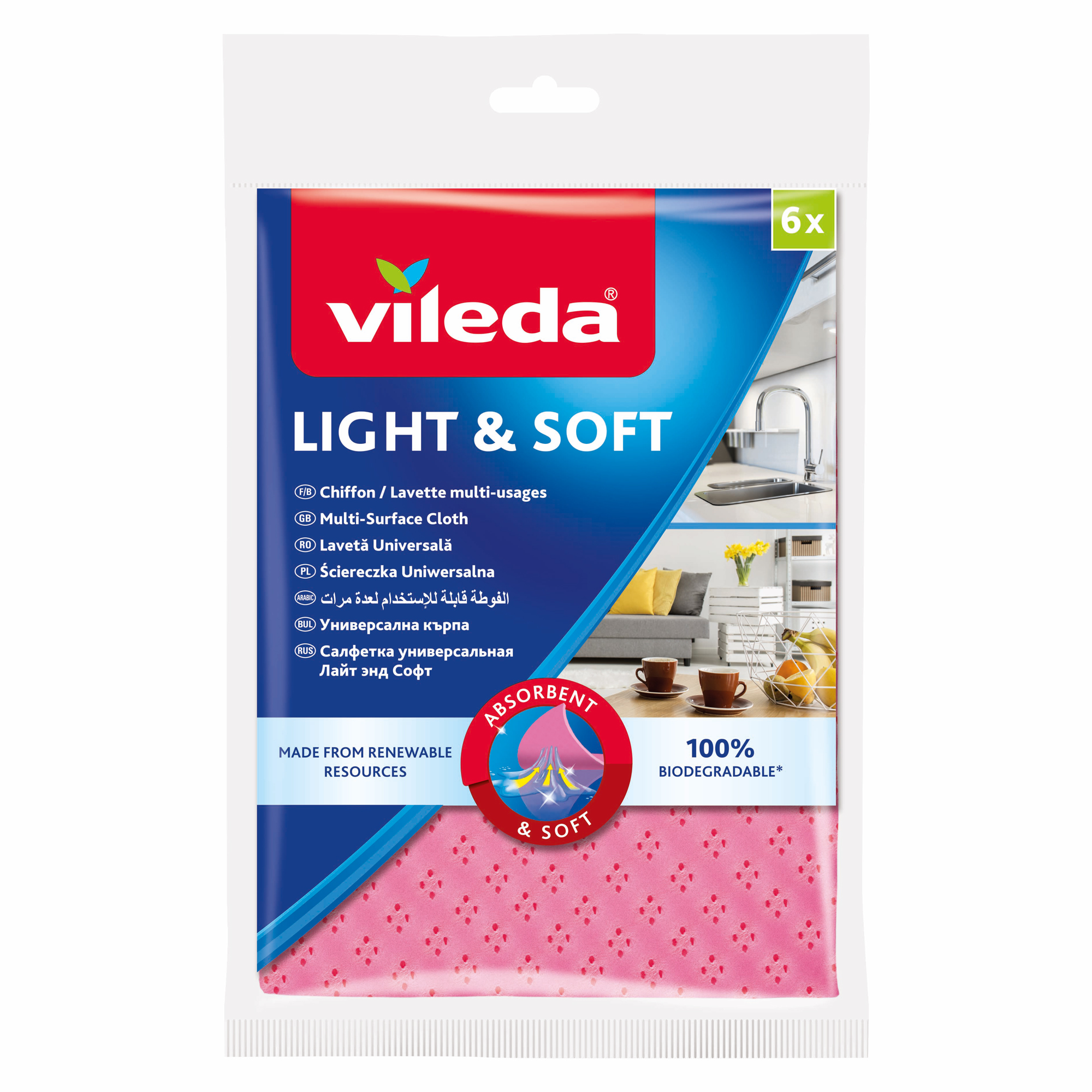 Lavetă universală Light & Soft 6 buc. VILEDA