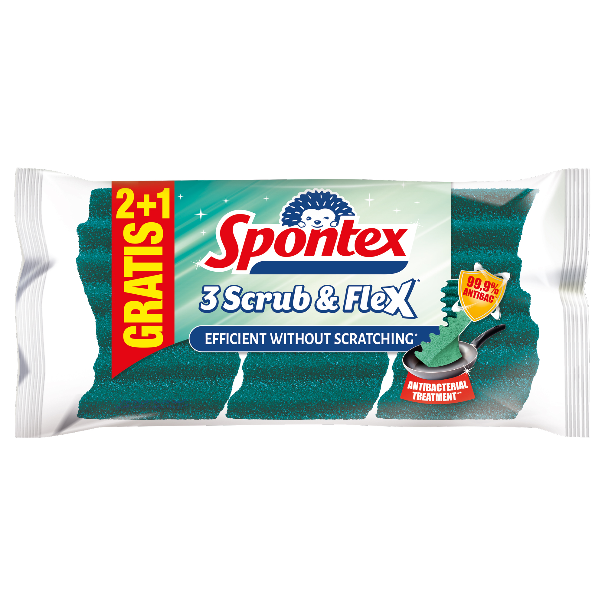 Sada 3 houbiček na nádobí  Scrub and Flex SPONTEX