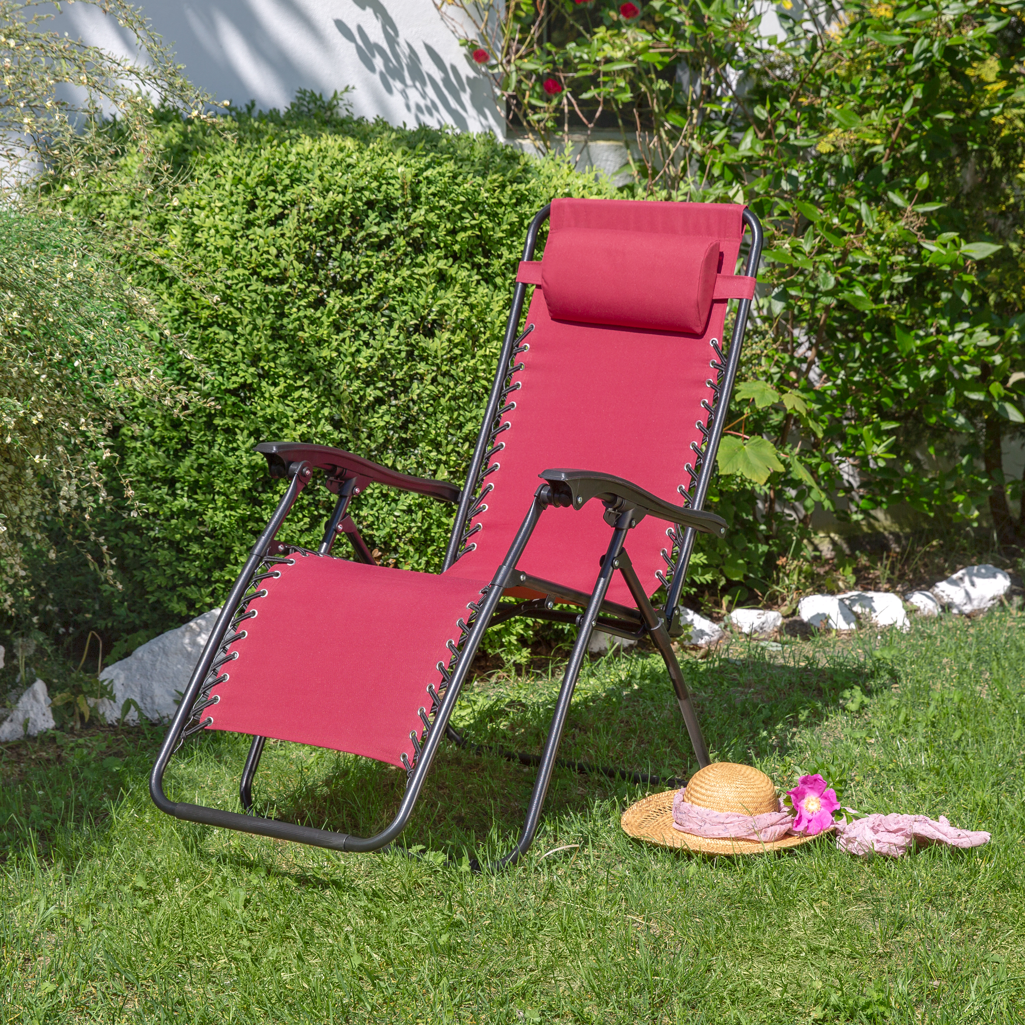 Campingstol Relax rödvin PATIO