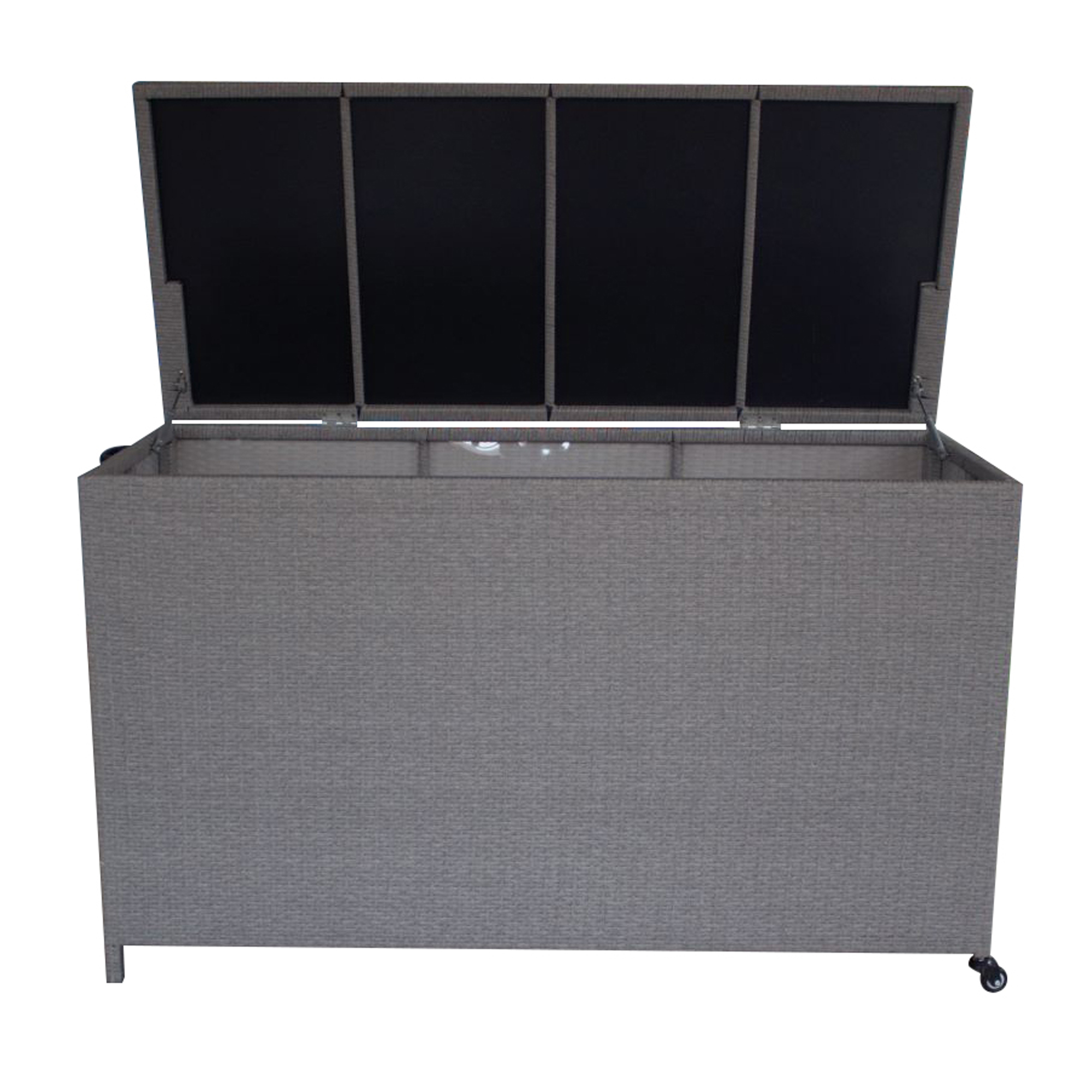 Caja de almacenaje de jardín gris 160 x 70 x 95 cm PATIO