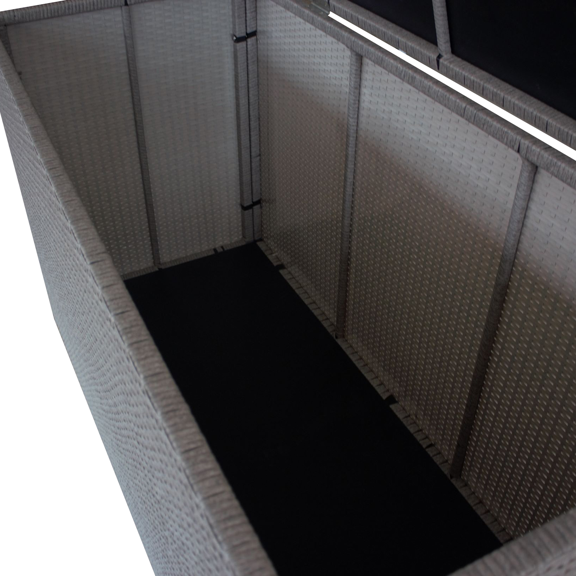 Caja de almacenaje de jardín gris 160 x 70 x 95 cm PATIO