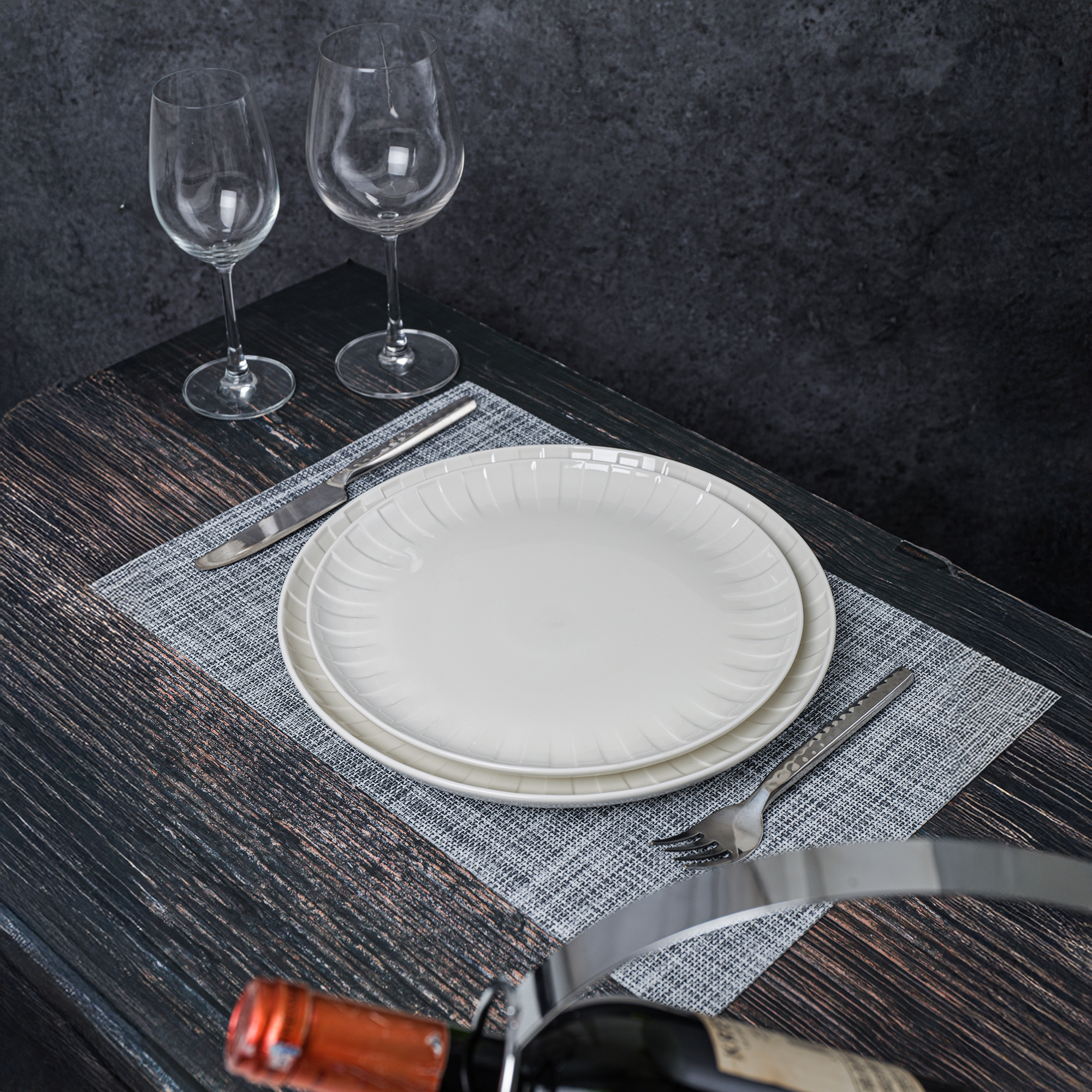 Juego de vajilla para 6 personas Ligne blanco 48 piezas AMBITION