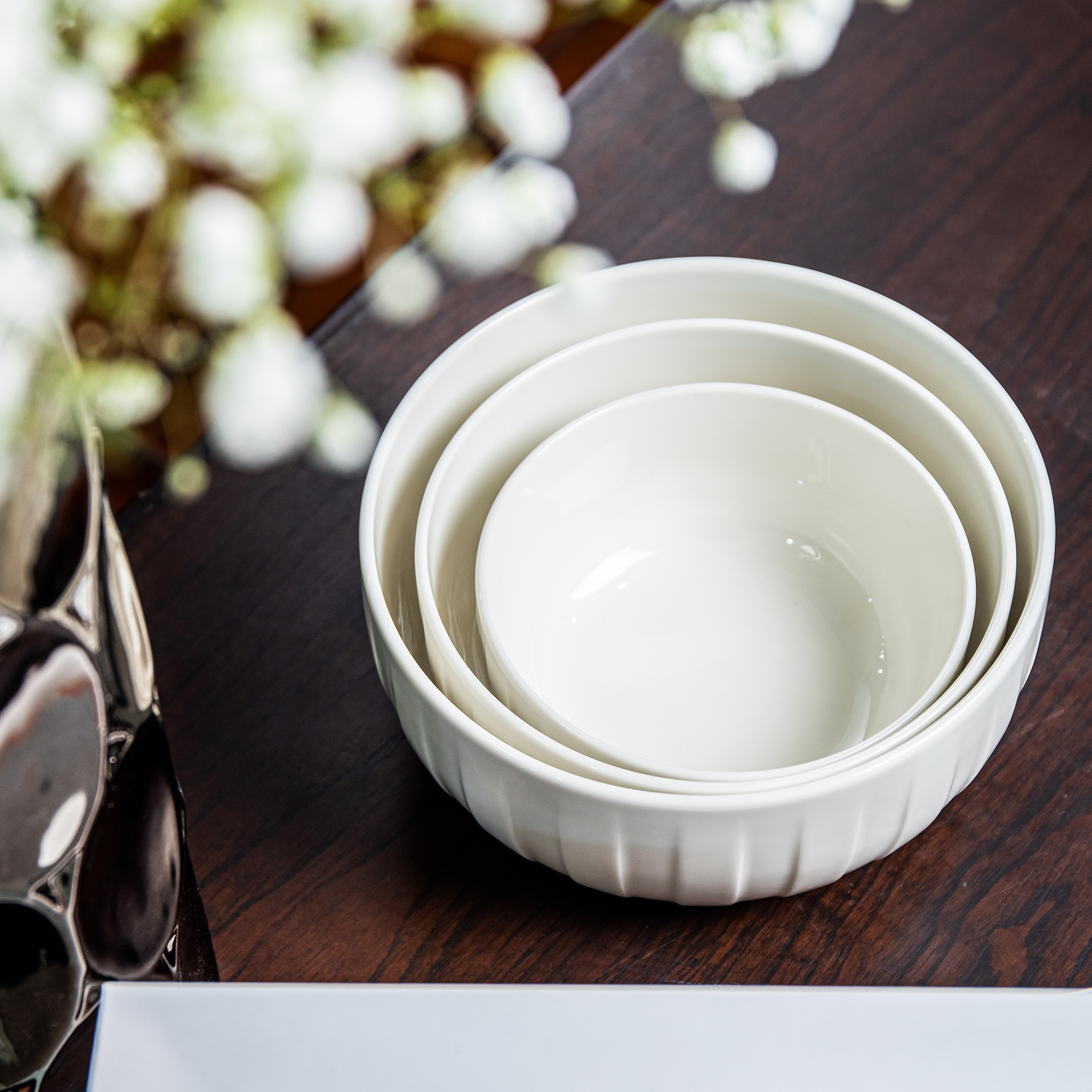 Juego de vajilla para 6 personas Ligne blanco 48 piezas AMBITION