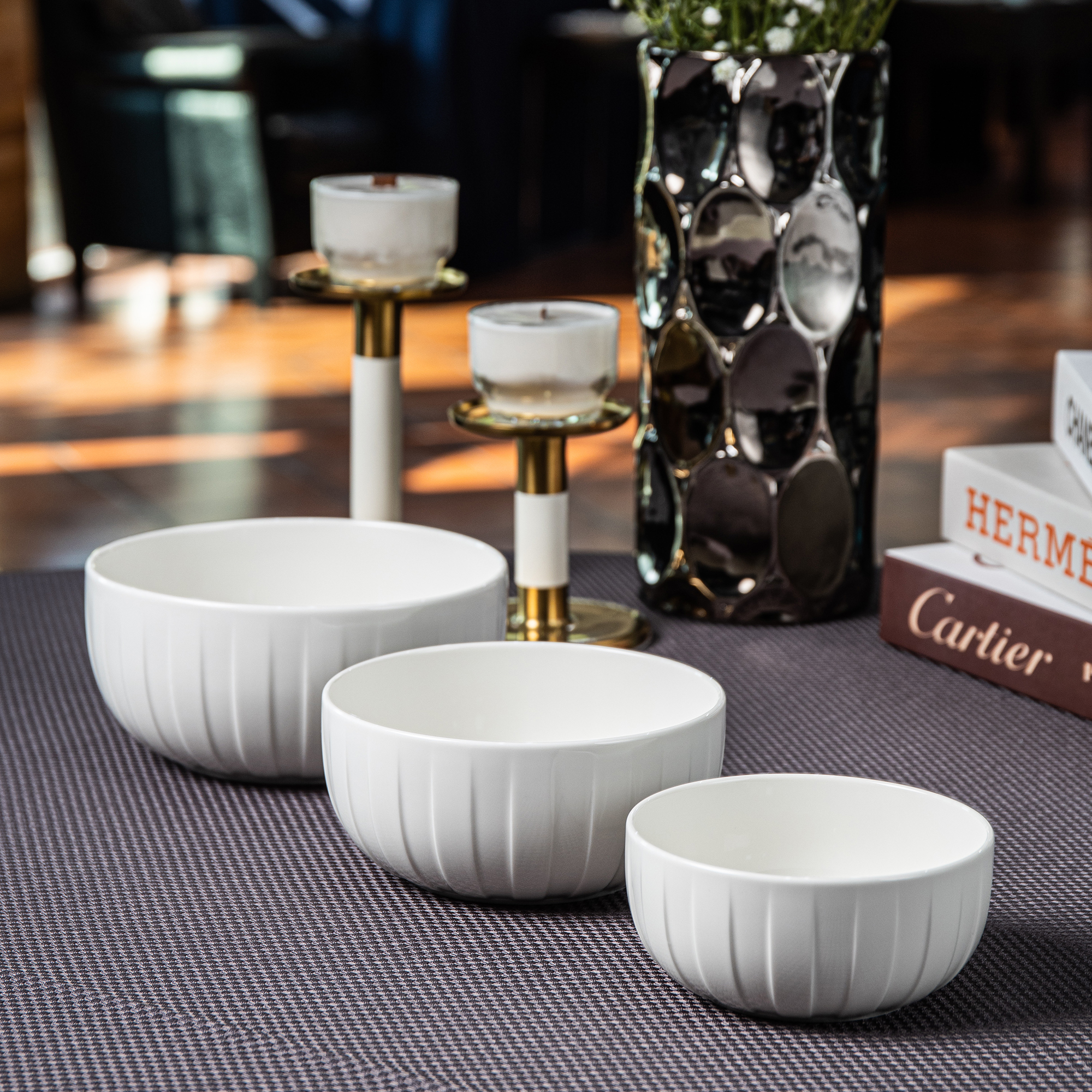 Juego de vajilla para 6 personas Ligne blanco 48 piezas AMBITION