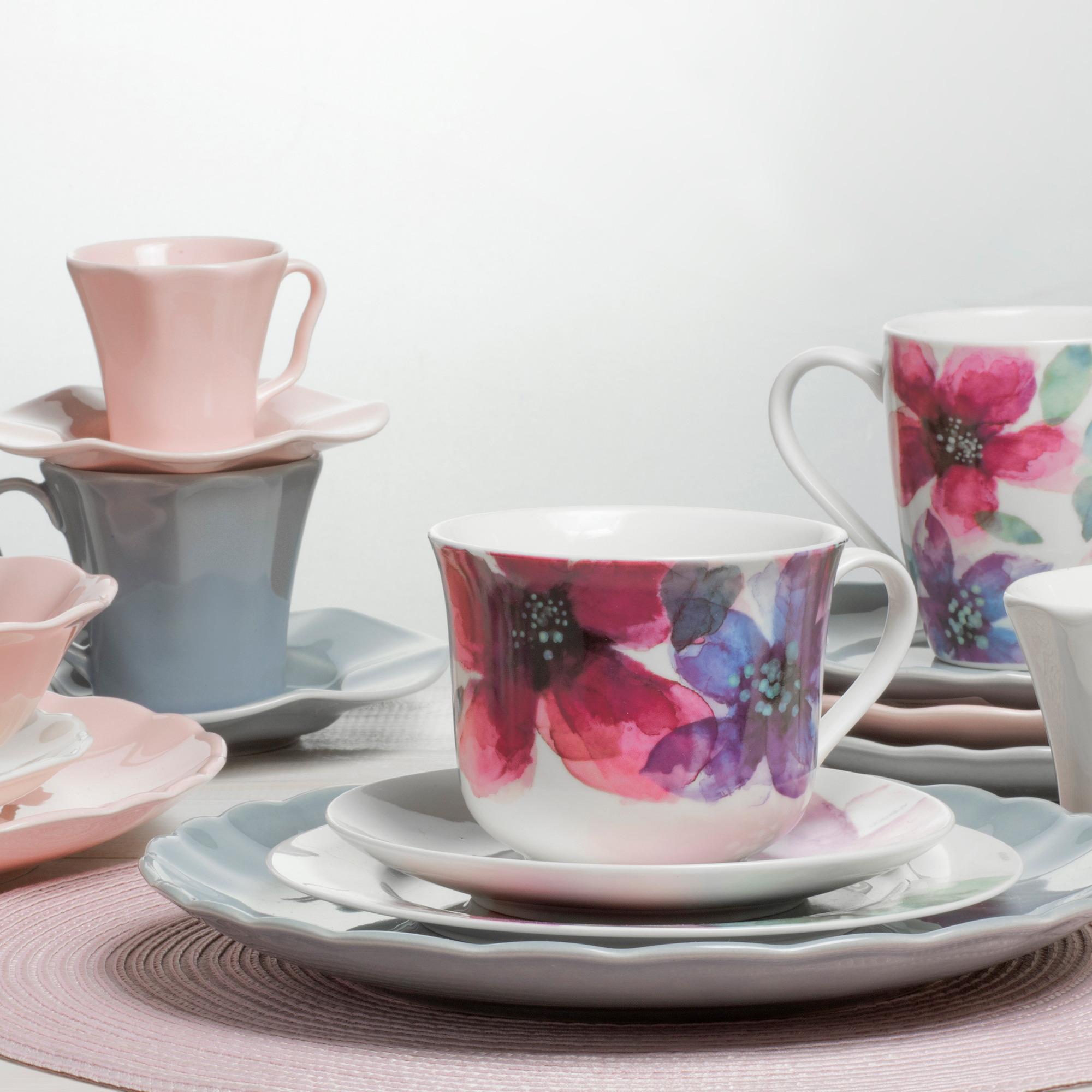 Teetasse mit Untertasse Watercolor 450 ml AMBITION