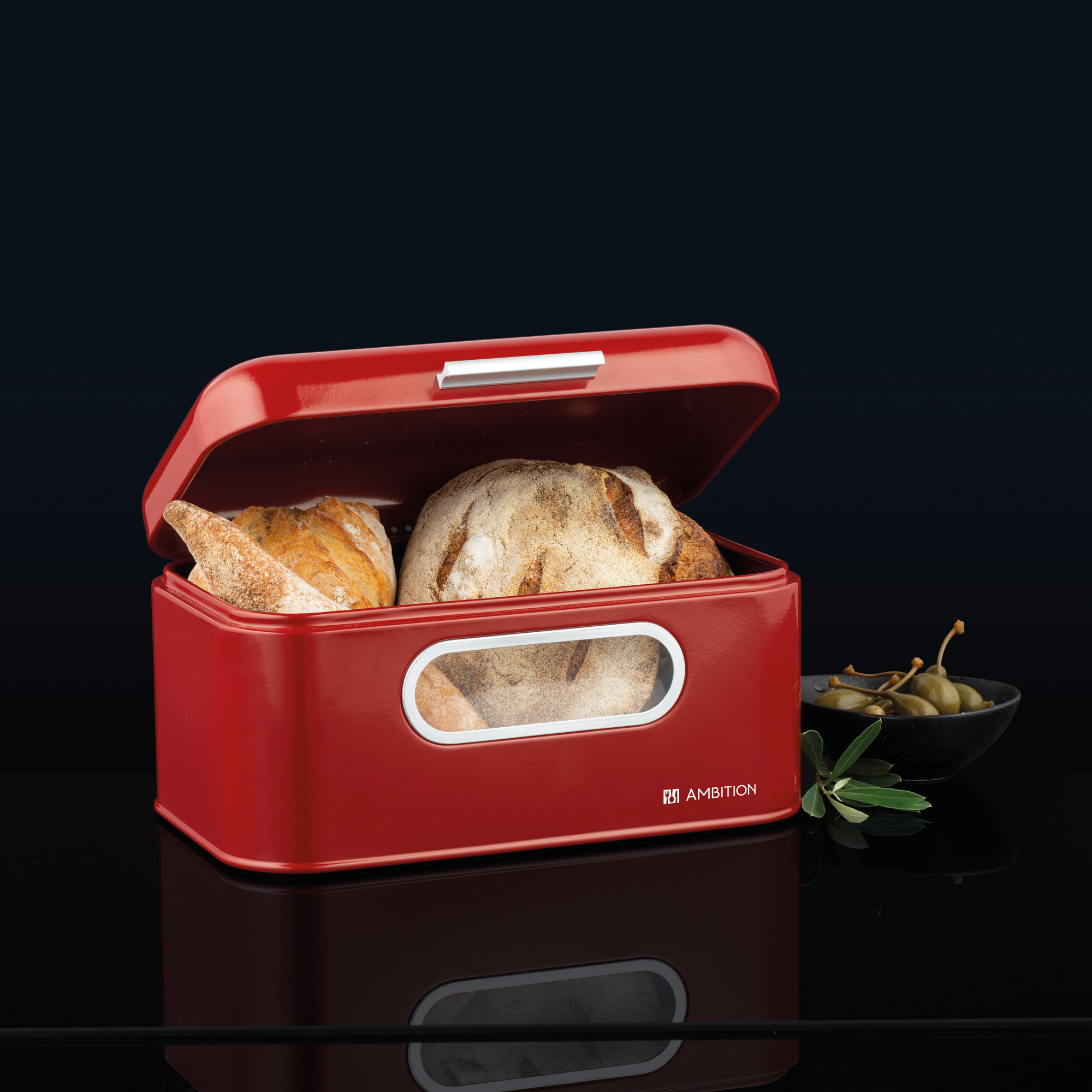 Portapane rosso Nordic 30 x 18,5 x 15,5 cm AMBITION